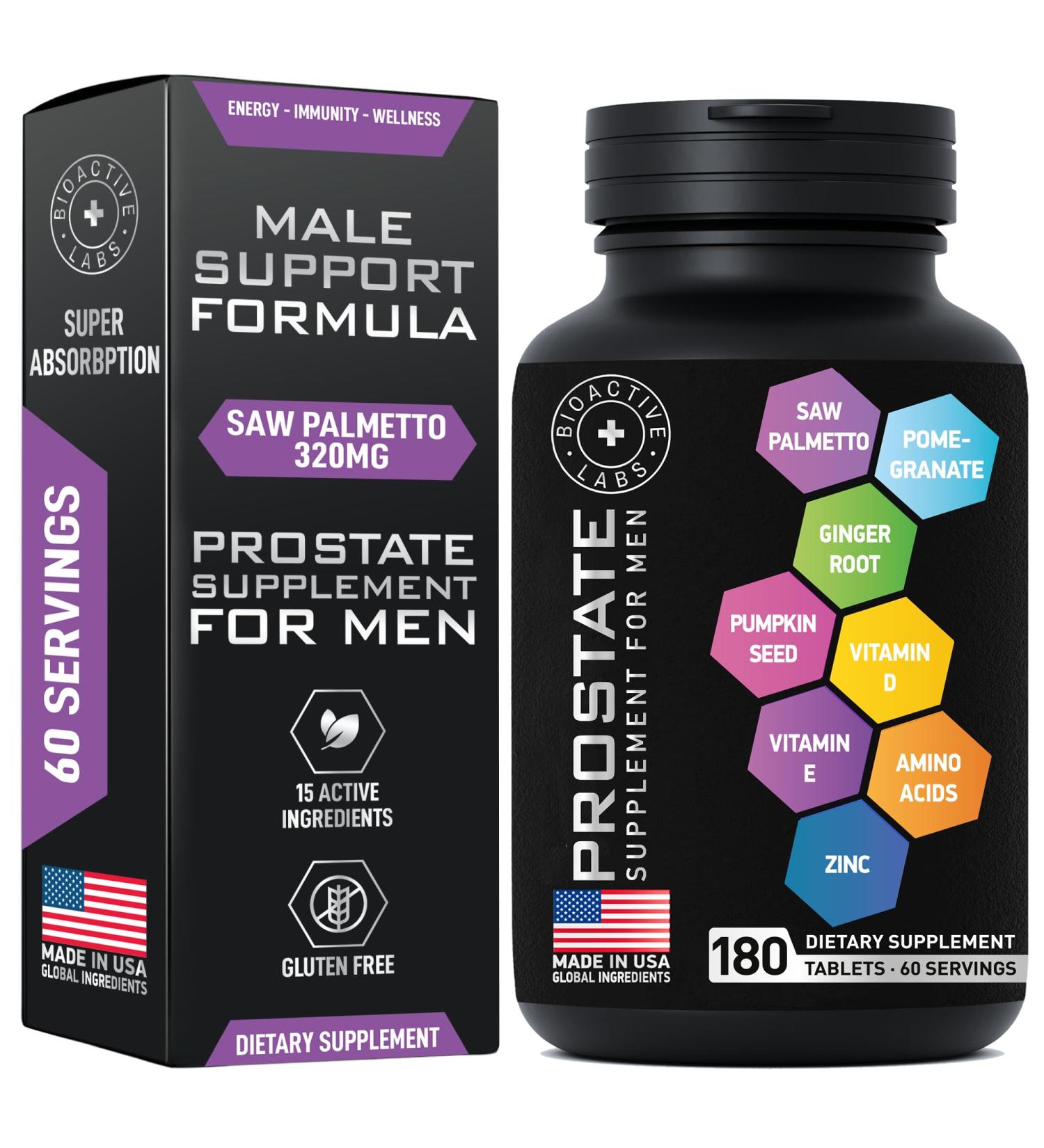 Prostate Health Supplements - Saw Palmetto for Men 320 mg Pumpkin Seed Extract for Men's Health - 180 Prostate Supplement Tablets 60 Serves Male Prostate Support - Buy Online on GoSupps.com