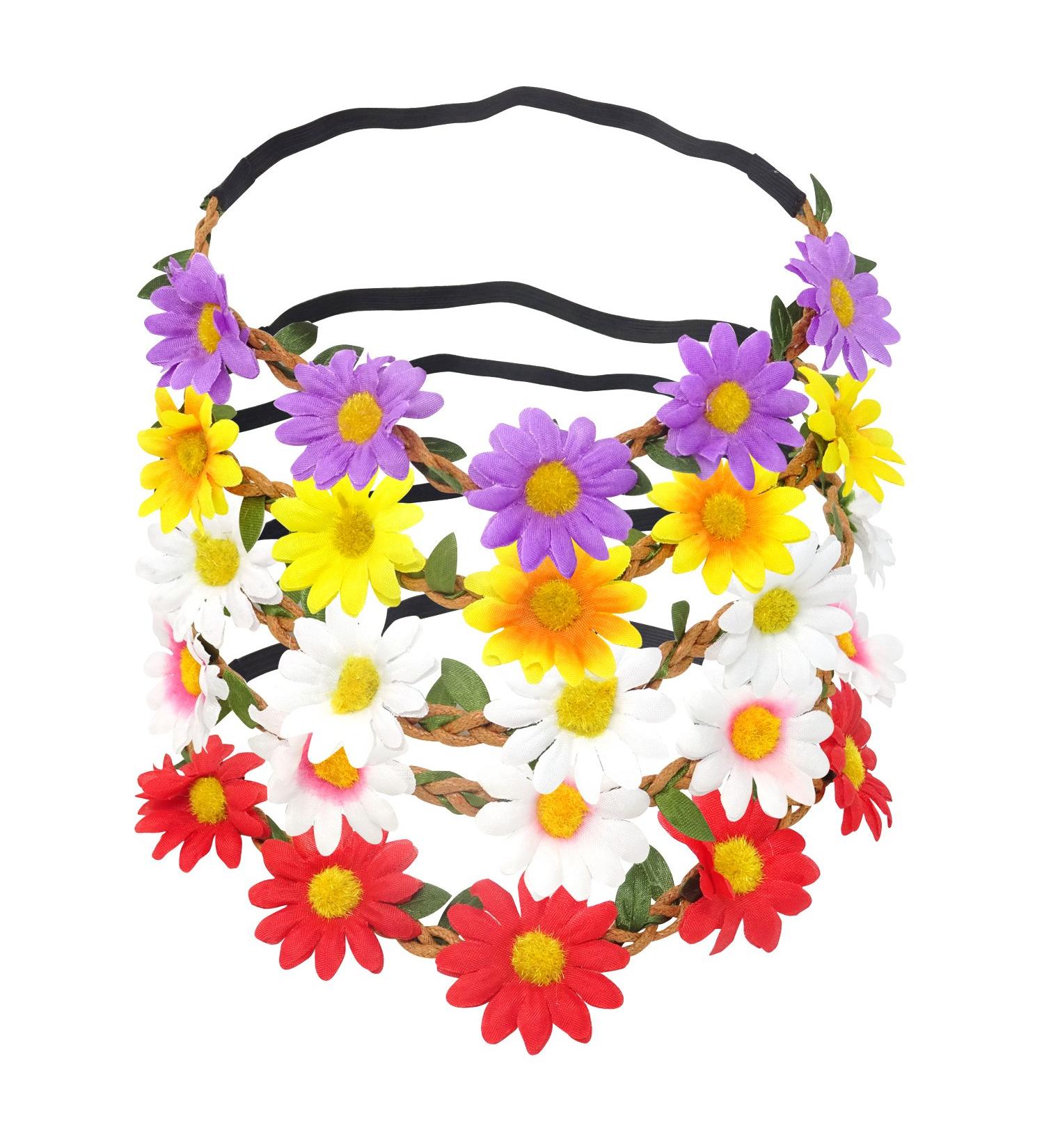 Honbay 5PCS Daisy Flower Bohemian Crown Headband Set with Elastic Ribbon - Buy Online on GoSupps.com