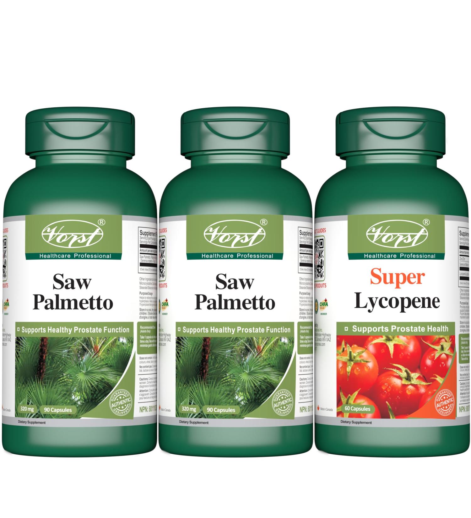 VORST Saw Palmetto x 2 Bottles and Super Lycopene x 1 Bottle - Buy Online on GoSupps.com
