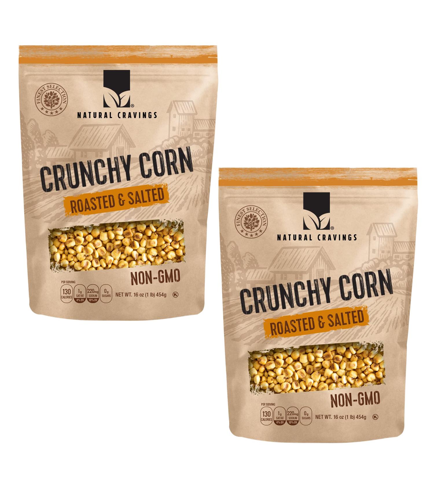Natural Cravings Roasted & Salted Crunchy Corn Nuts 16 oz - 2 Pack - Buy Online on GoSupps.com
