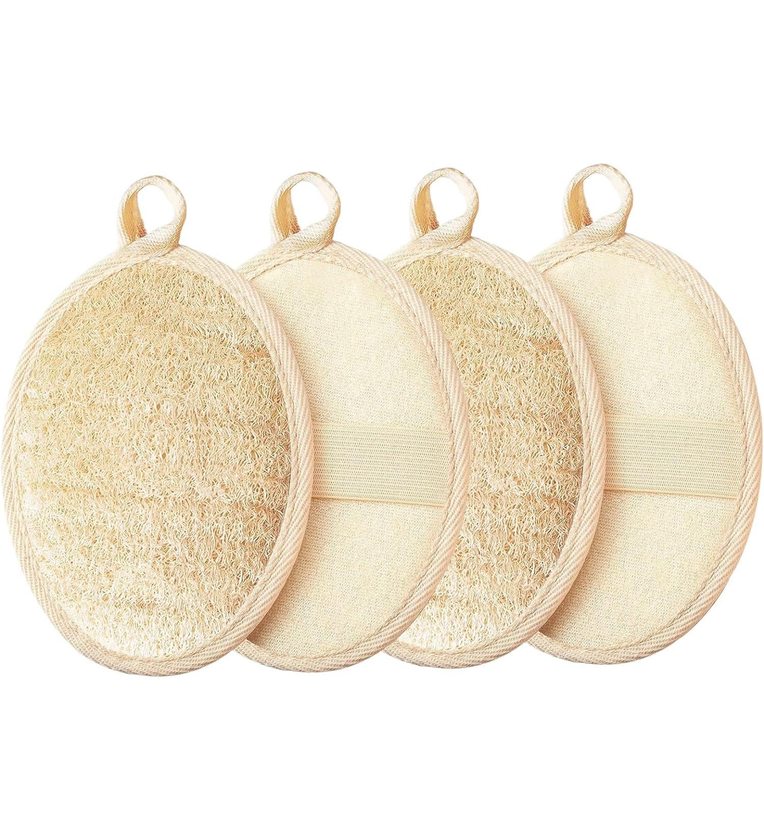 4 Piece Natural Luffa Sponge Set Deep Cleaning Shower & Bath Sponges for Healthy Skin - Buy Online on GoSupps.com