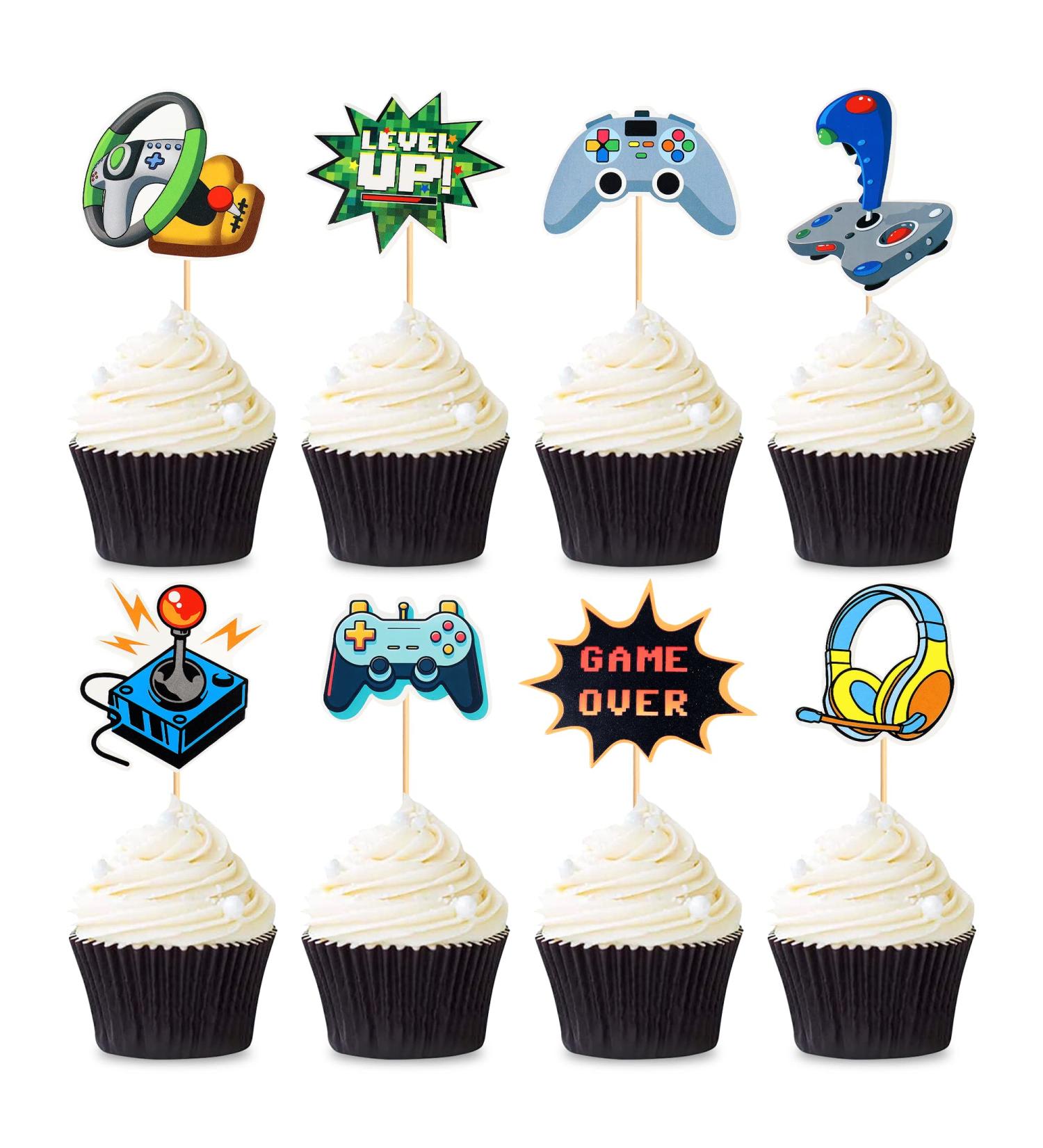 Cyodoos 48Pcs Video Game Cupcake Toppers Assembled Game On Controllers Cupcake Picks GamePad Cake Decorations for Game Theme Baby Shower Kids Boys Girls Birthday Anniversary Party Decorations Supplies - Buy Online on GoSupps.com