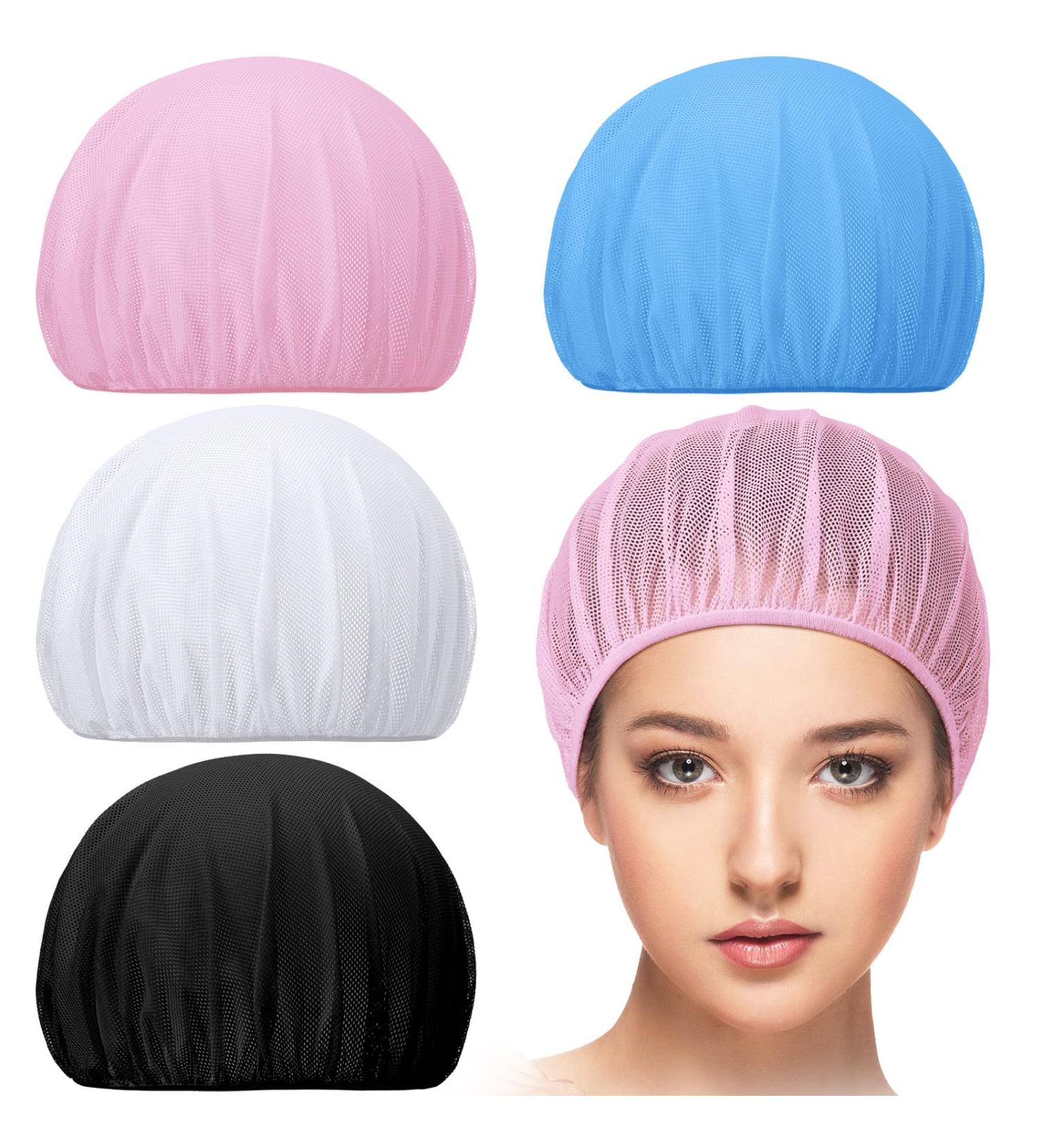 Chuarry 4 PCS Mesh Sleep Bonnet Set for Women - White, Pink, Blue, Black - Buy Online on GoSupps.com