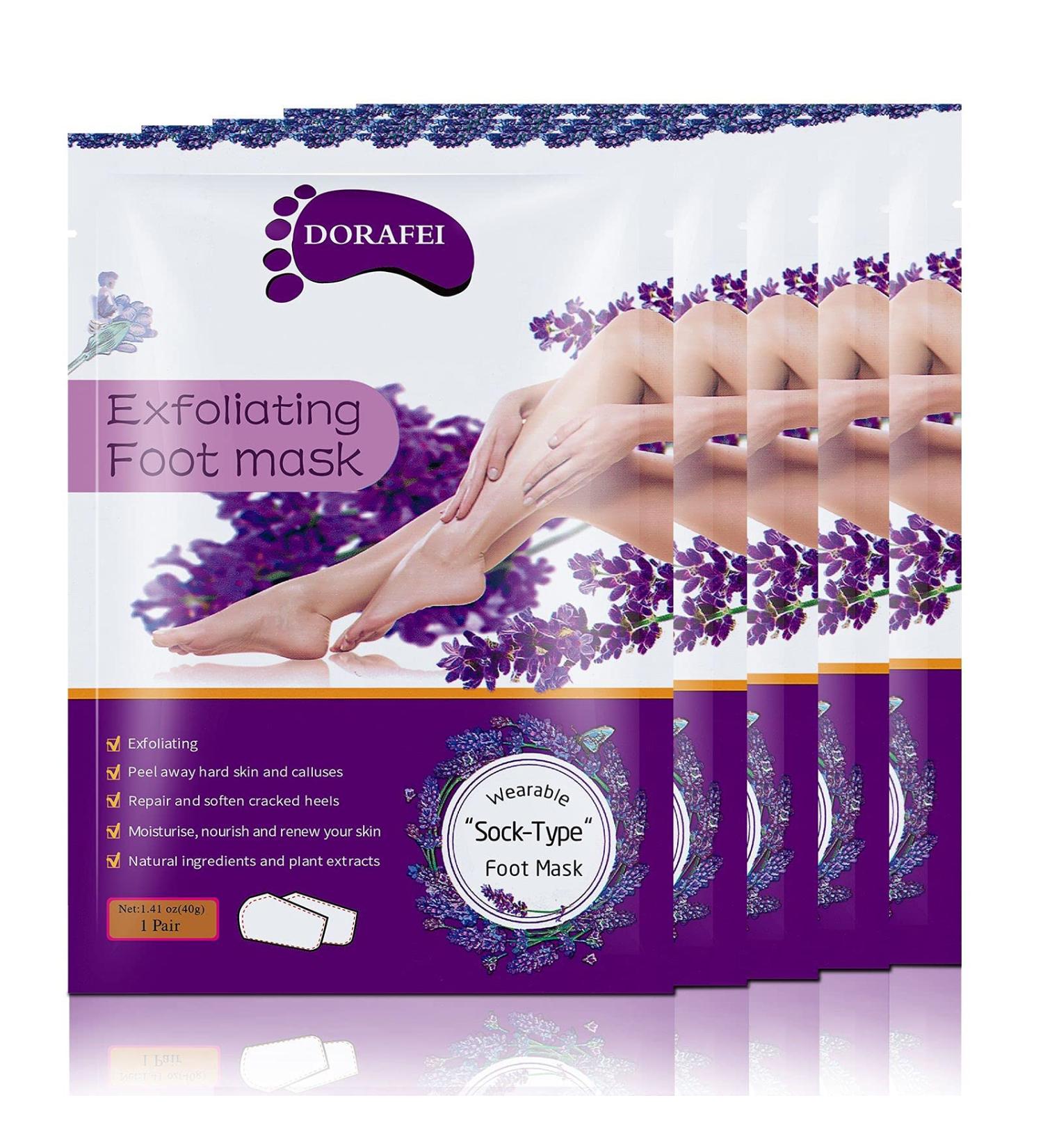 Foot Peel Mask (5 Pack) - Removes Dead Skin, Cracked Heels, and Calluses - Natural Lavender Treatment for Dry Feet - Buy Online on GoSupps.com