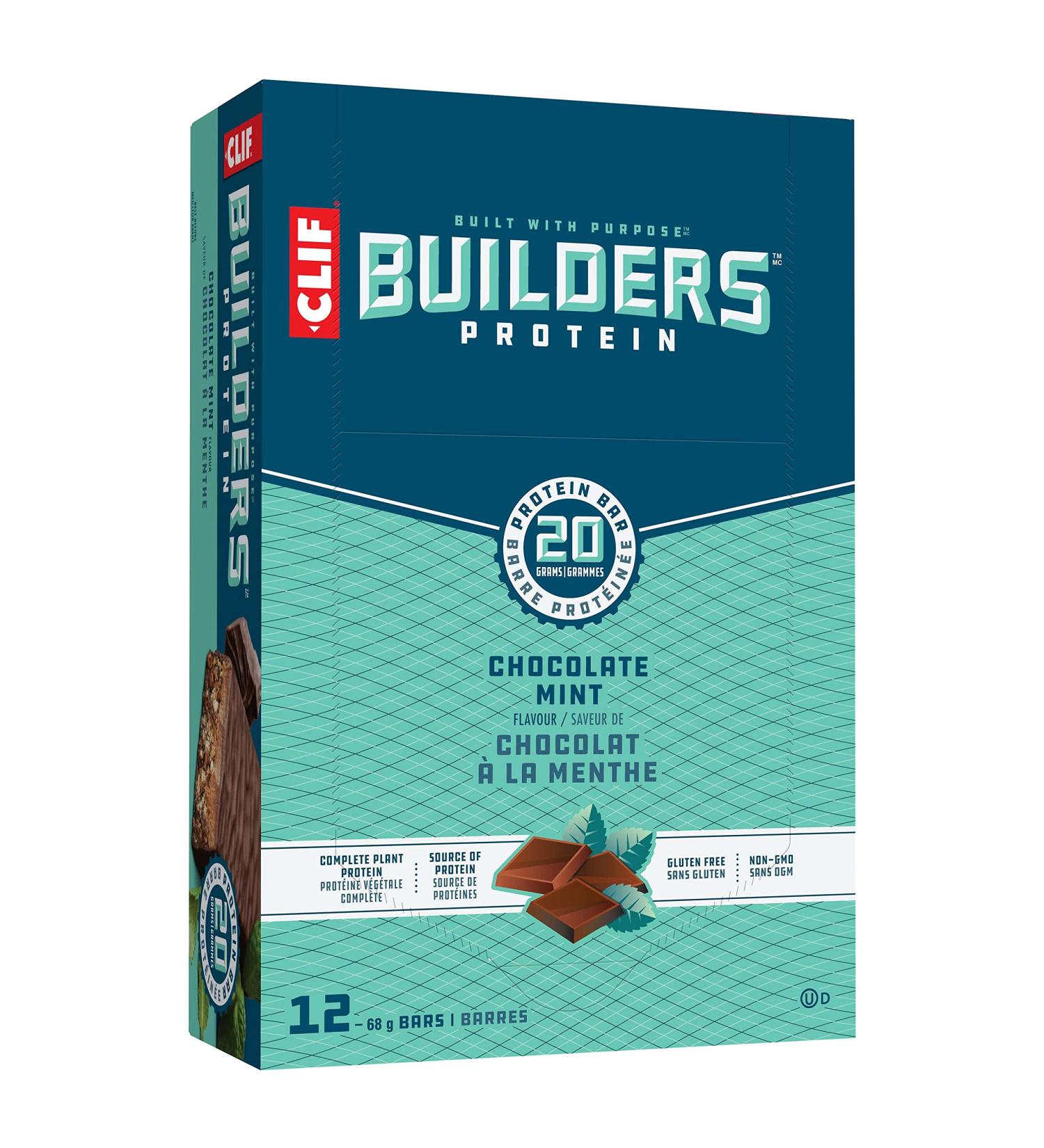Clif Bar Chocolate Mint-Builder's Protein Bar 12 Count Chocolate Mint 12 Count (Pack of 1) - Buy Online on GoSupps.com