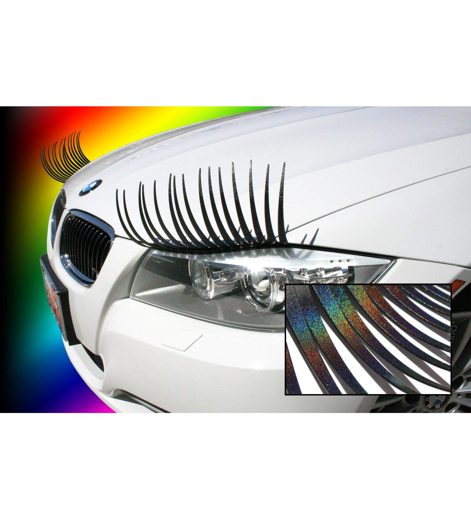 CarLashes Iridescent Rainbow Car Eyelashes Special Edition Hand Airbrushed Miles of Smiles