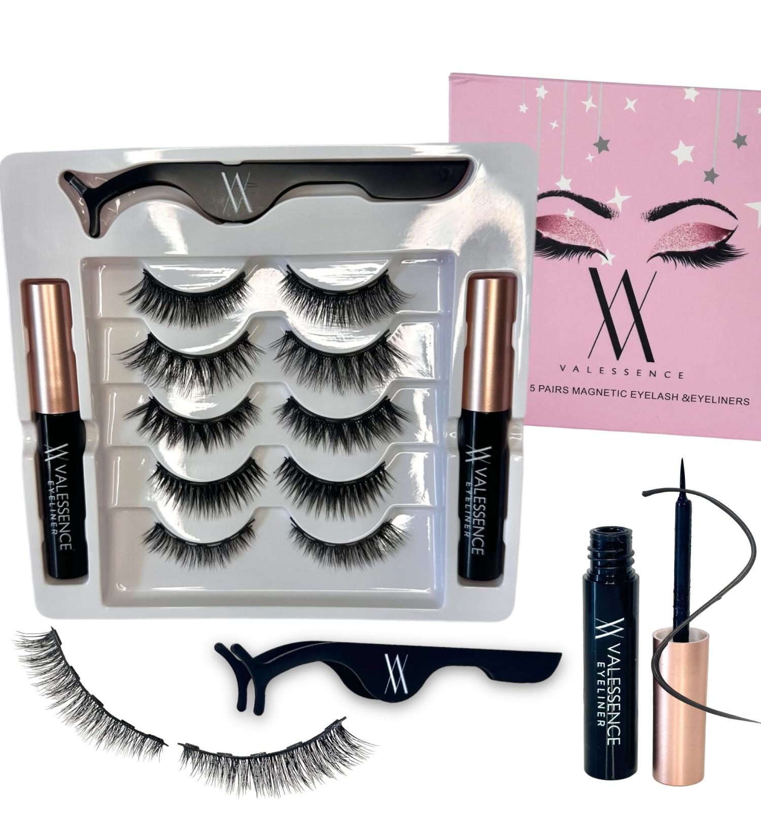 Magnetic Eyelashes with Eyeliner Kit | 8 Natural Looking Reusable Lashes | No Glue Waterproof Easy Application - Buy Online on GoSupps.com