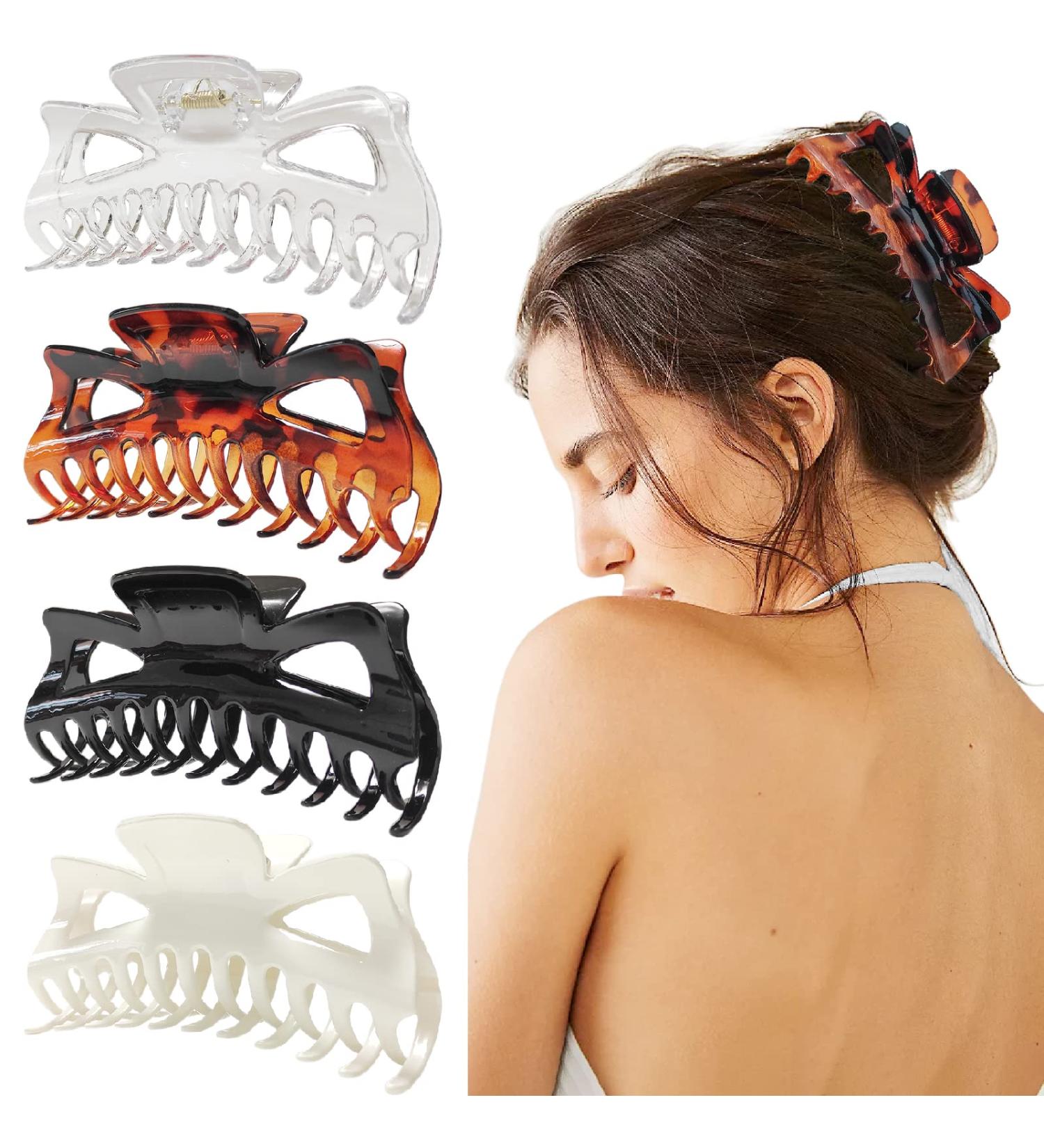 LILIEBE 5.5 Large Hair Claw Clips - Set of 4 Shiny Hair Clips for Thick Hair | Strong Hold Hair Clips for Women - Buy Online on GoSupps.com
