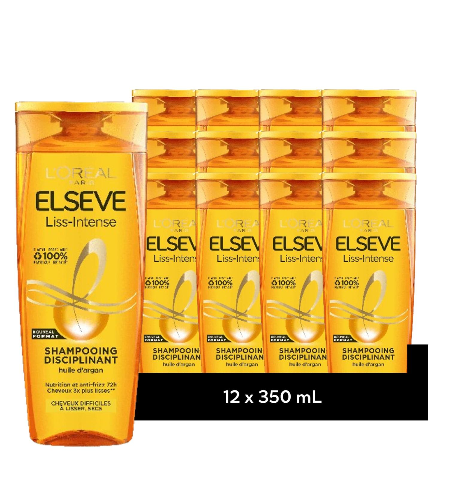 [PACK OF 12] Disciplining shampoo enriched with Argan Oil Elseve Liss-Intense 350ml