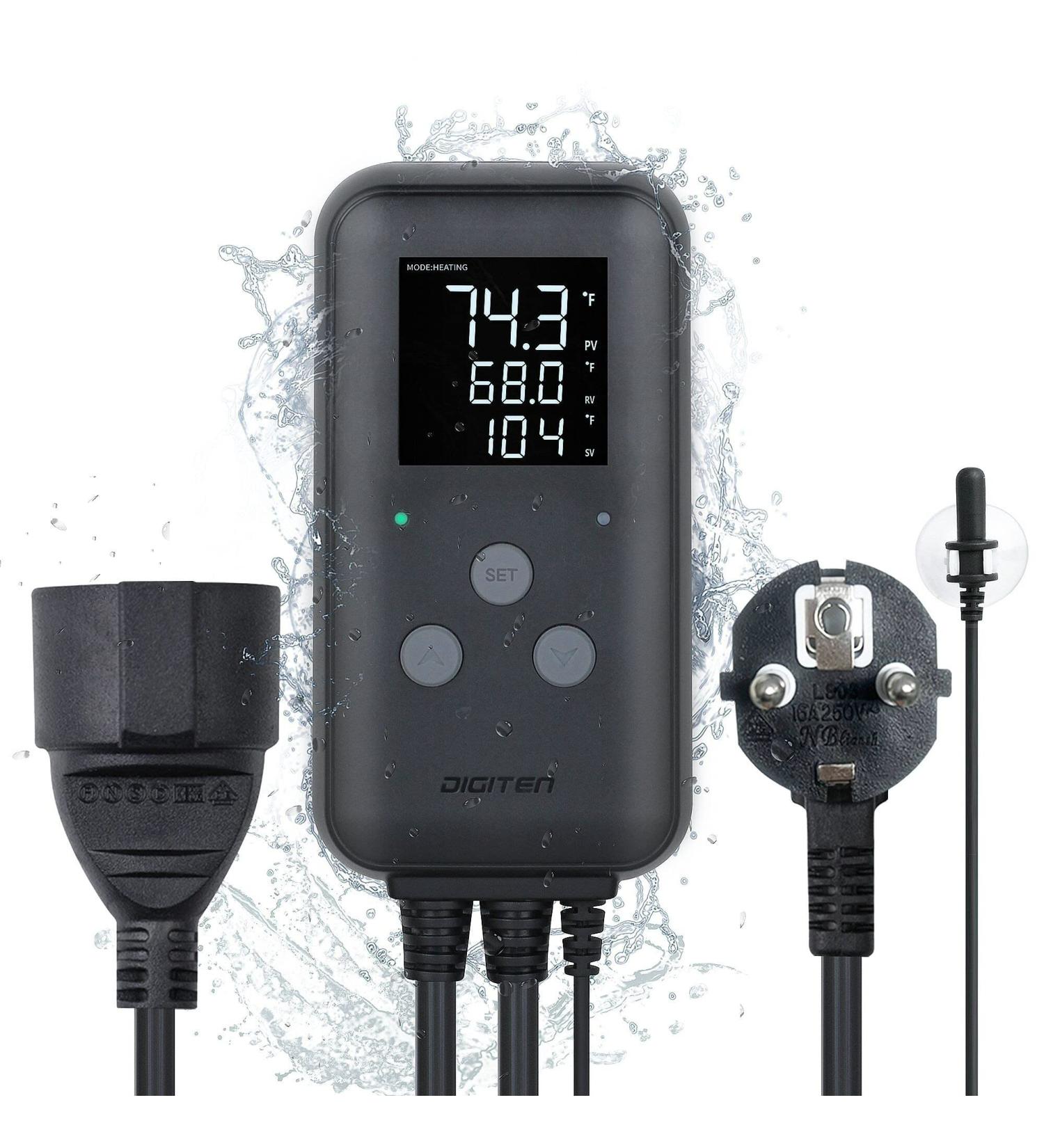 Digital Waterproof Temperature Controller Thermostat for Greenhouse Aquarium Incubator & Terrarium - 15A Heating & Cooling Support - Buy Online on GoSupps.com
