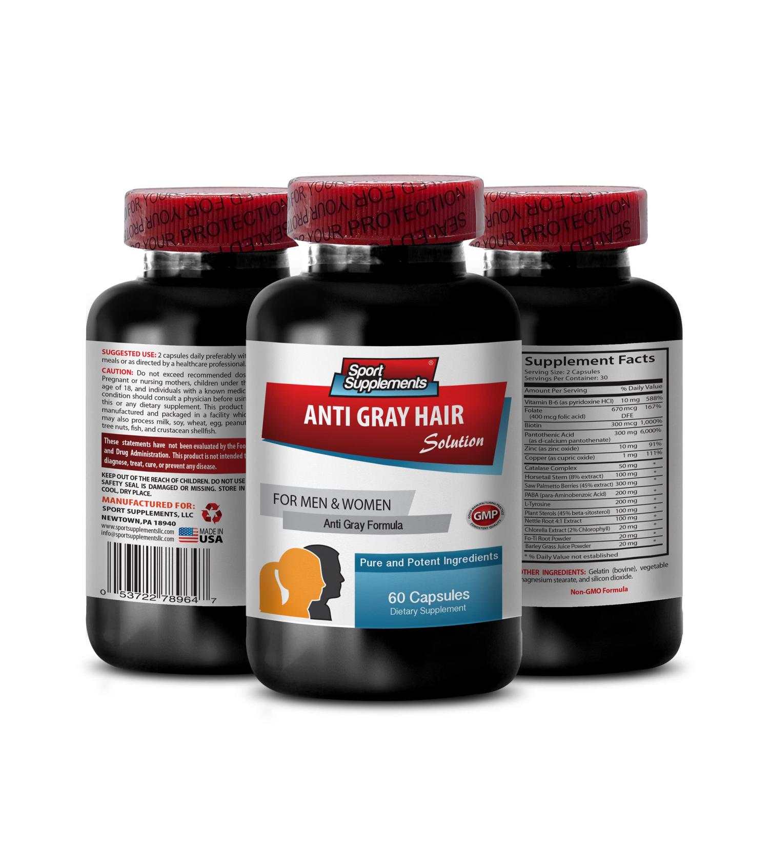 Nettle root extract powder - Anti Gray Hair - Anti gray hair serum Folic Acid Biotin Pantothenic Acid Catalase Horse Tail extract Saw Palmetto PABA L-Tyrosine Nettle Root Extract - 1B 60 Cap - Buy Online on GoSupps.com