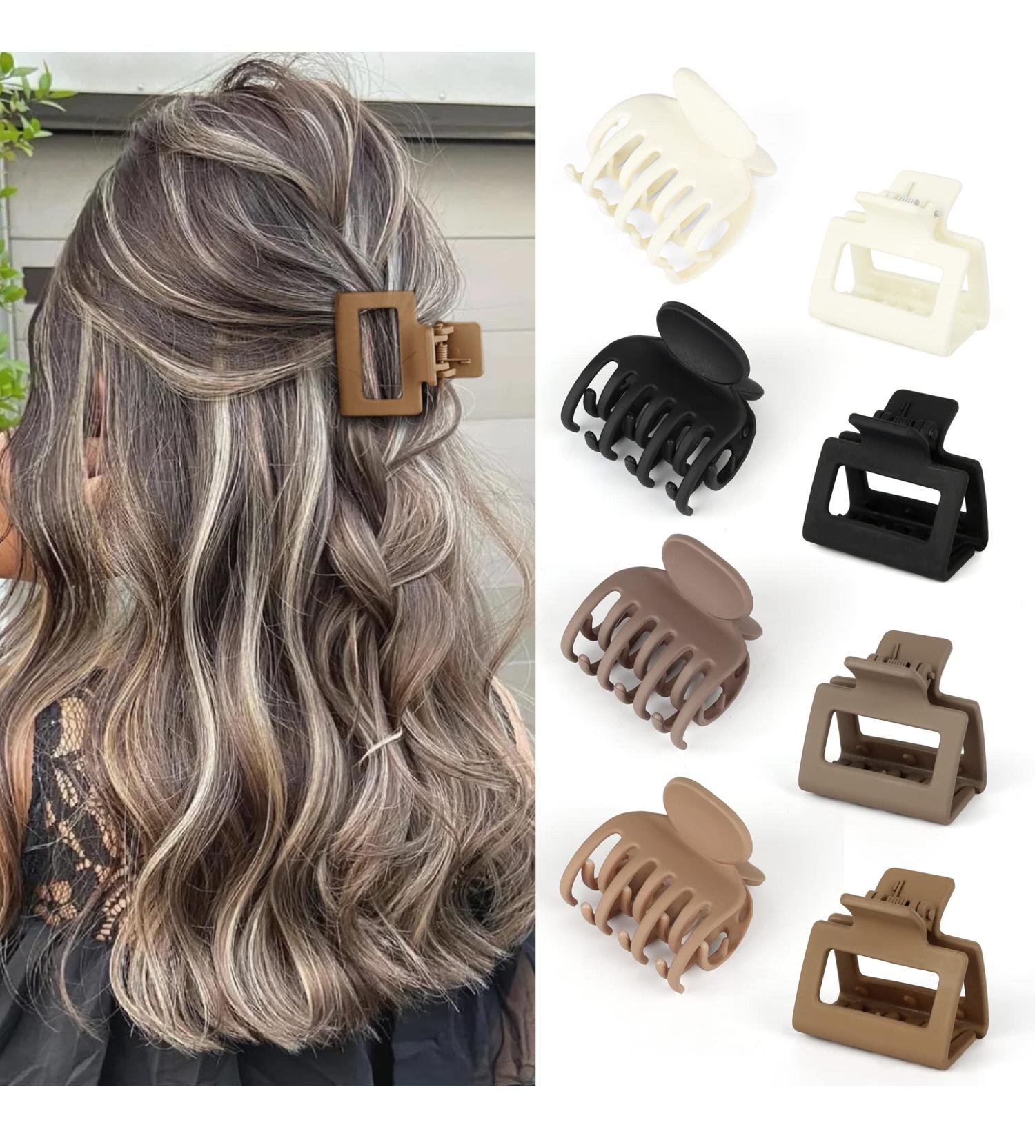 VRbeatter Small Square Hair Claw Clips 1.6 Inch - 8 Pack Neutral Color Hair Accessories for Thin Hair - Matte Non-slip Design for Women and Girls - Buy Online on GoSupps.com