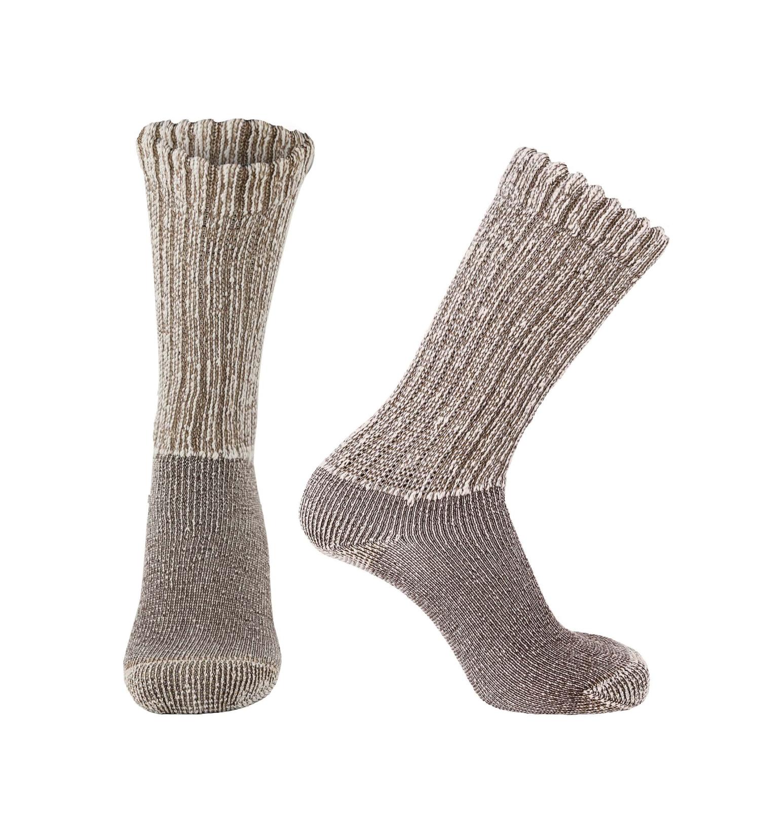 Men's Size 10-13 Wool Diabetic Socks - Warm Thermal Non-Binding - Brown - 1 Pair - Buy Online on GoSupps.com