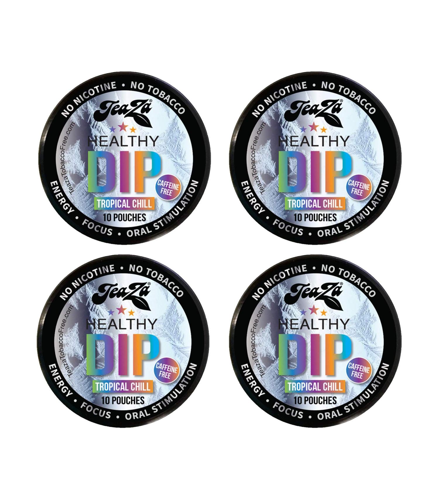 TeaZa Energy Tropical Chill Mix with Relora - Calming Formula, Tobacco and Nicotine Free, 4 Pack - Buy Online on GoSupps.com