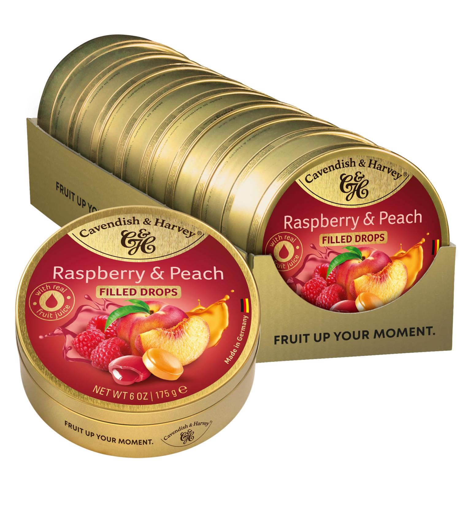  Cavendish & Harvey Cavendish BLIK RASPBER&PEACH 9 x 175 g - Buy Online on GoSupps.com