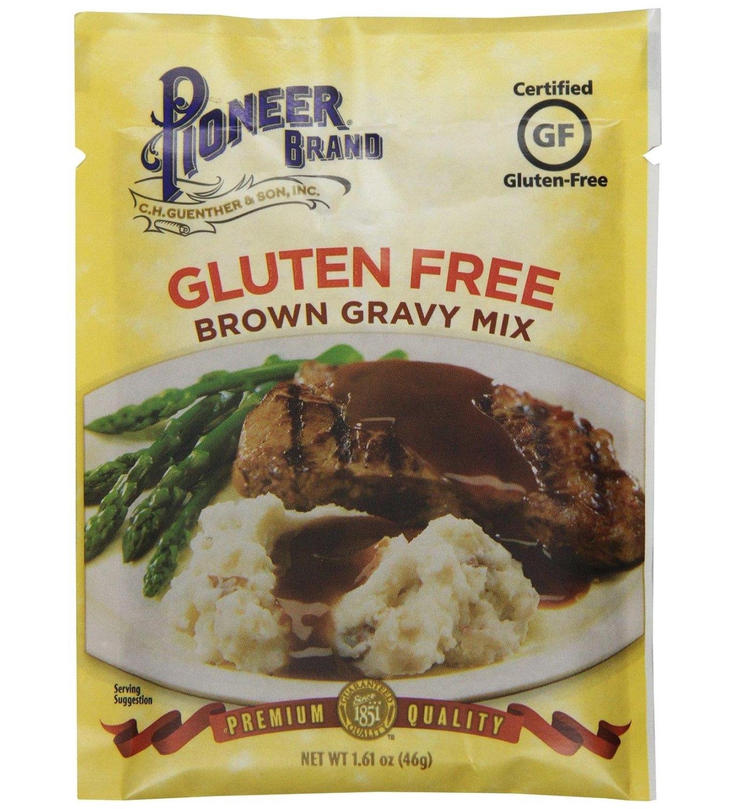Pioneer Brand Gluten Free Premium Brown Gravy (Pack of 4) 1.61 oz Packets