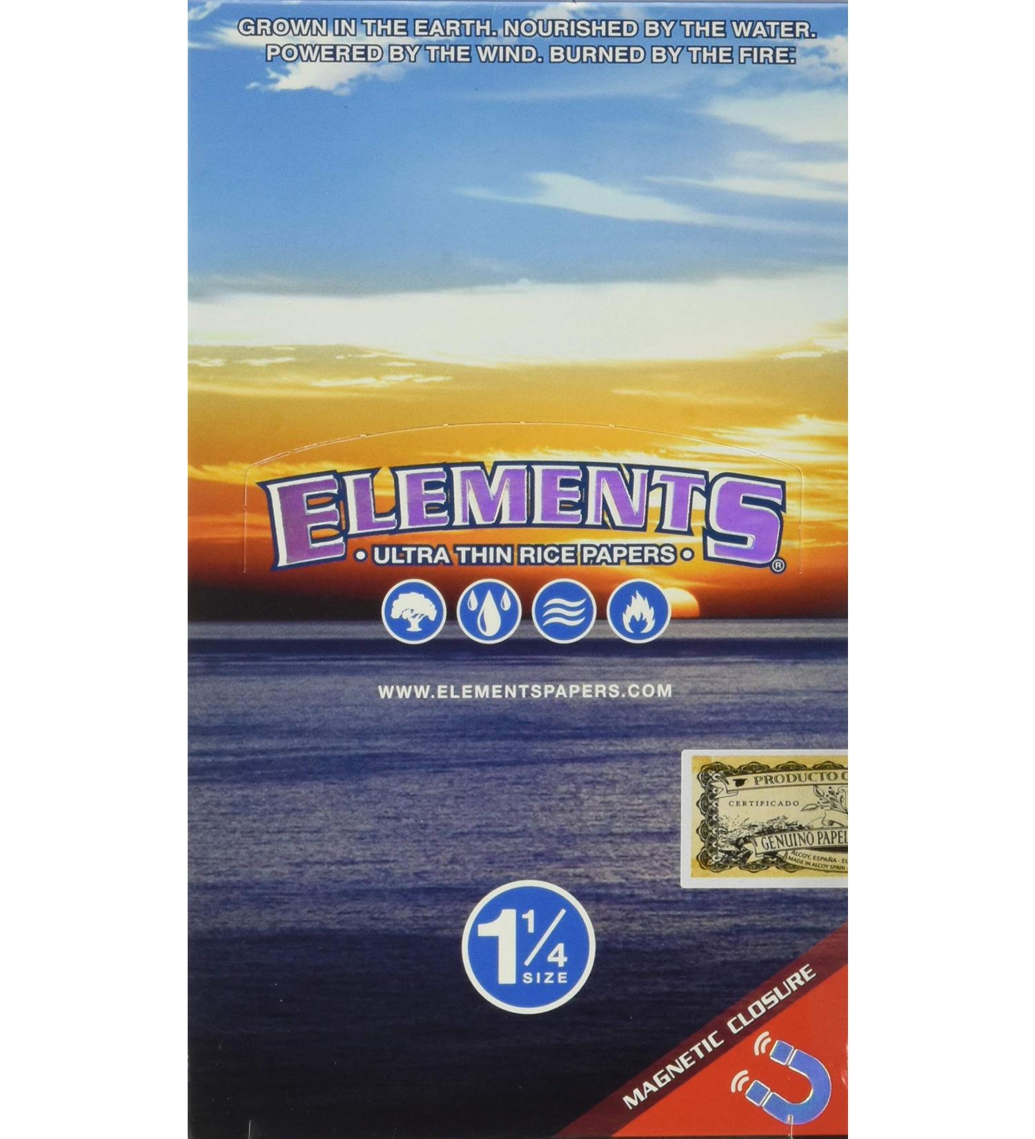 Elements 1.25 Ultra Thin Rice Rolling Paper | Full Box of 25 | Magnetic Closure - Buy Online on GoSupps.com