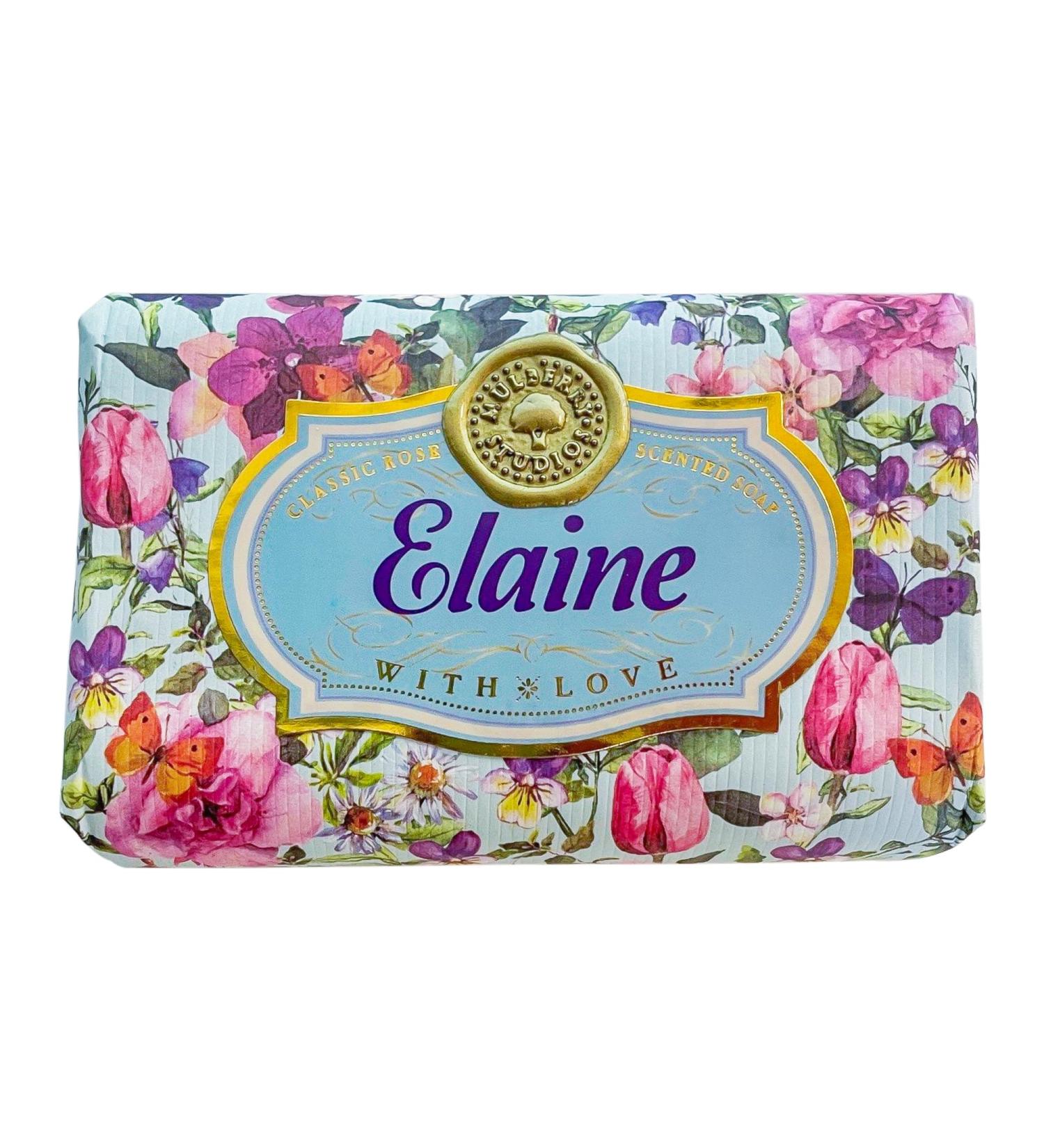 Elaine - Gift Soap Bar For Her Birthday Rose Scent Mum Grandmother Cleanser Lather Present Girl