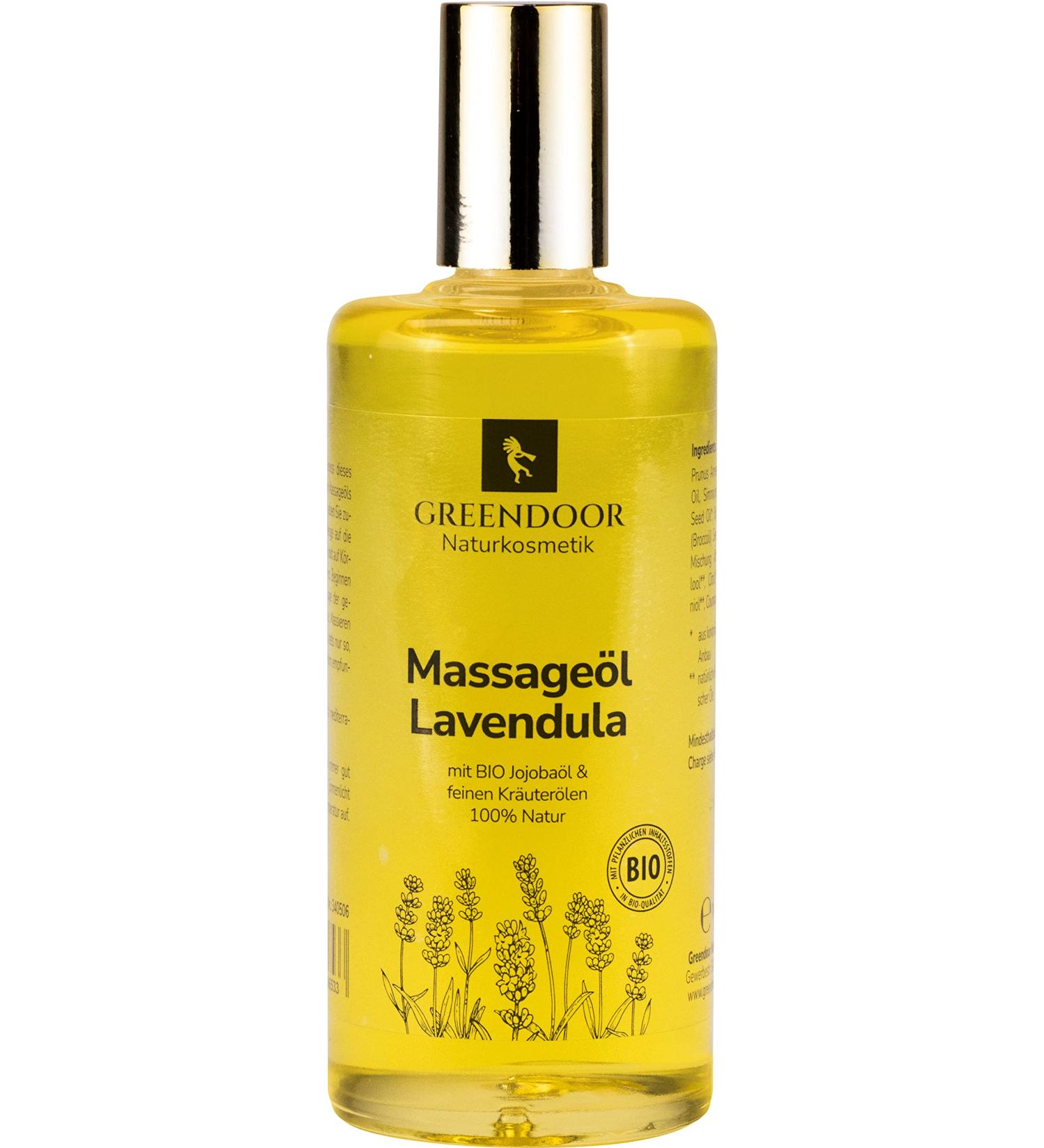 Greenendoor Natural Cosmetics Lavender Massage Oil 100ml - Relaxing Pure Jojoba & Essential Oils for Relaxation & Pregnancy Gifts - Buy Online on GoSupps.com