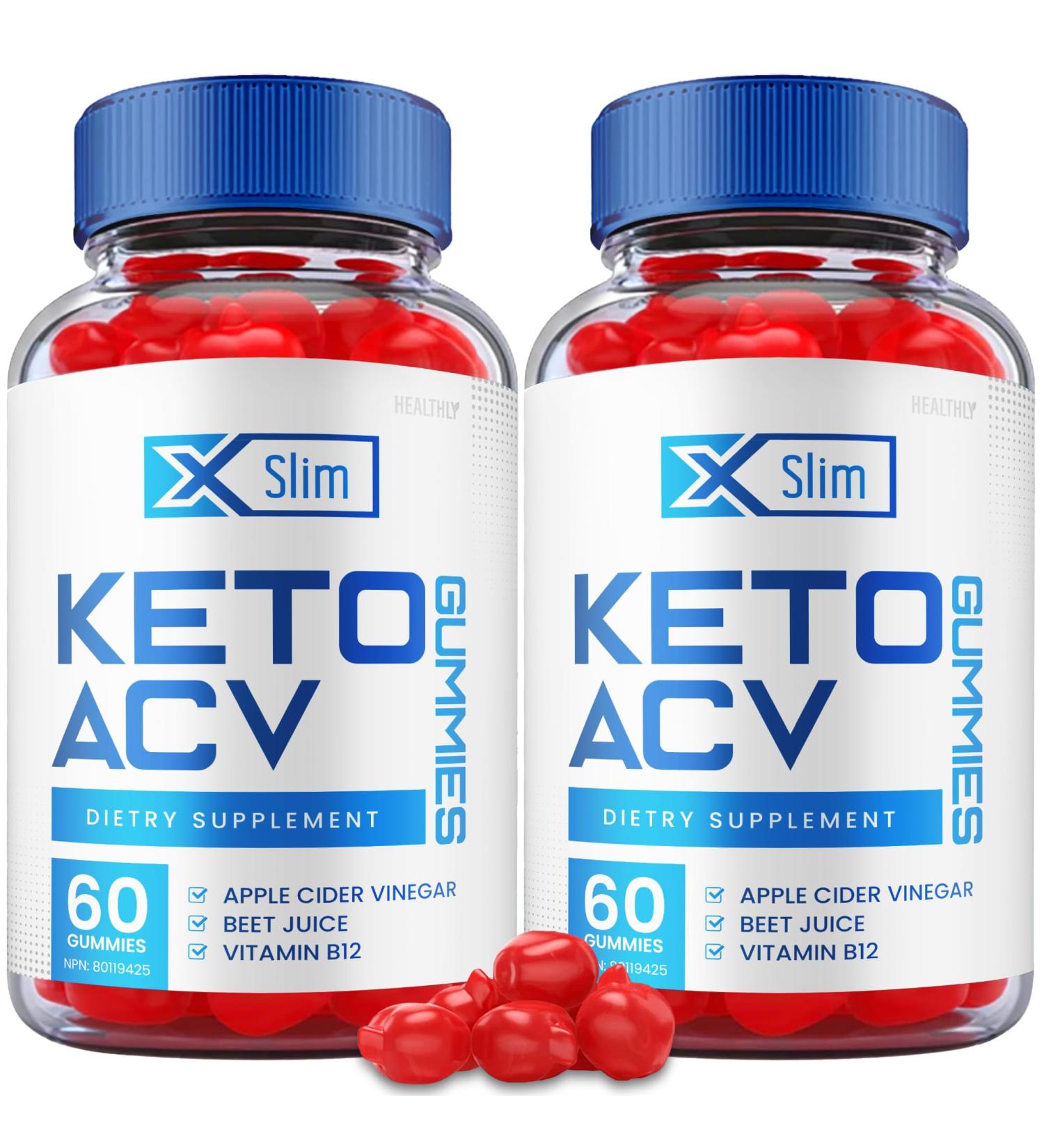 2 Pack Xslim Keto ACV Gummies for Weight Loss | X Slim Keto Plus with Vitamin B12 & Beet Root - 120 Gummies - Buy Online on GoSupps.com