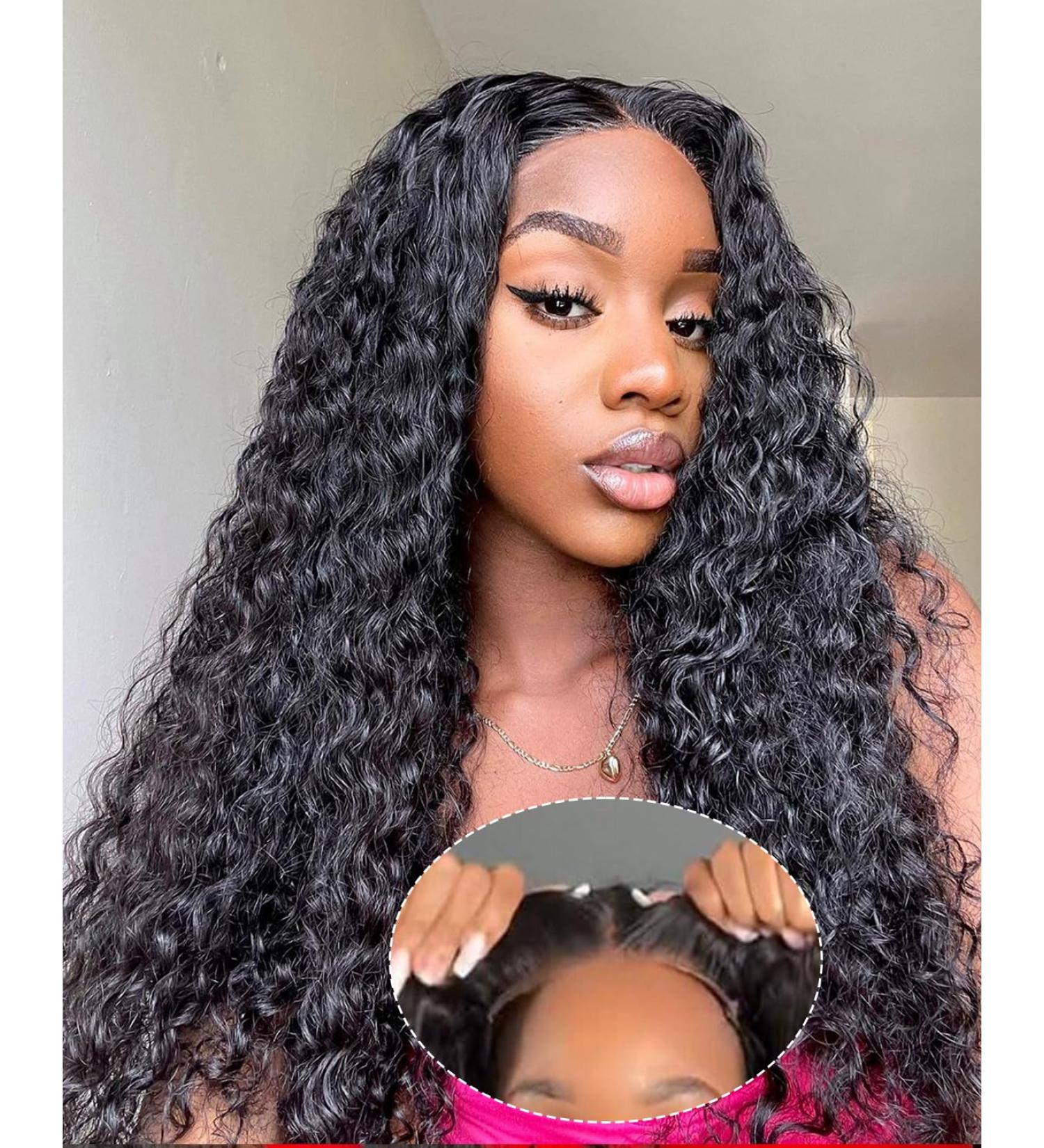 Shop 22 Inch 5x5 HD Lace Deep Wave Human Wig - Glueless Pre-Plucked 180% Density Water Wave - International Shipping Available - Buy Online on GoSupps.com