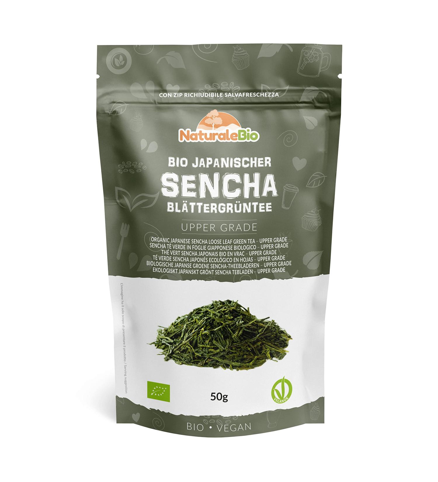 Organic Japanese Sencha Tea - 50g Loose Leaves - 100% Pure Green Tea - First Harvest from Japan | Naturalbio - Buy Online on GoSupps.com
