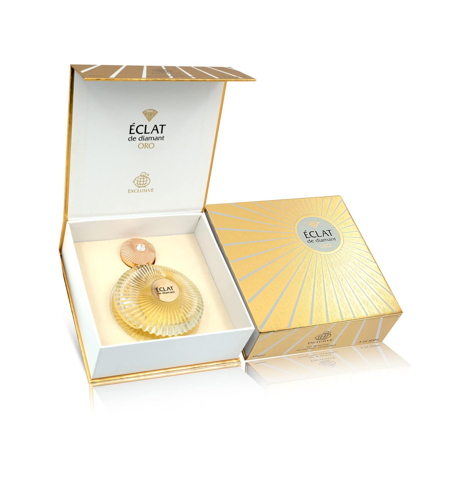 Fragrance World - Eclat Diamant Oro EDP 90ml Perfumes for Women | Amber Floral Fragrance for Women Exclusive I Luxury Niche Perfume Made in UAE - Buy Online on GoSupps.com