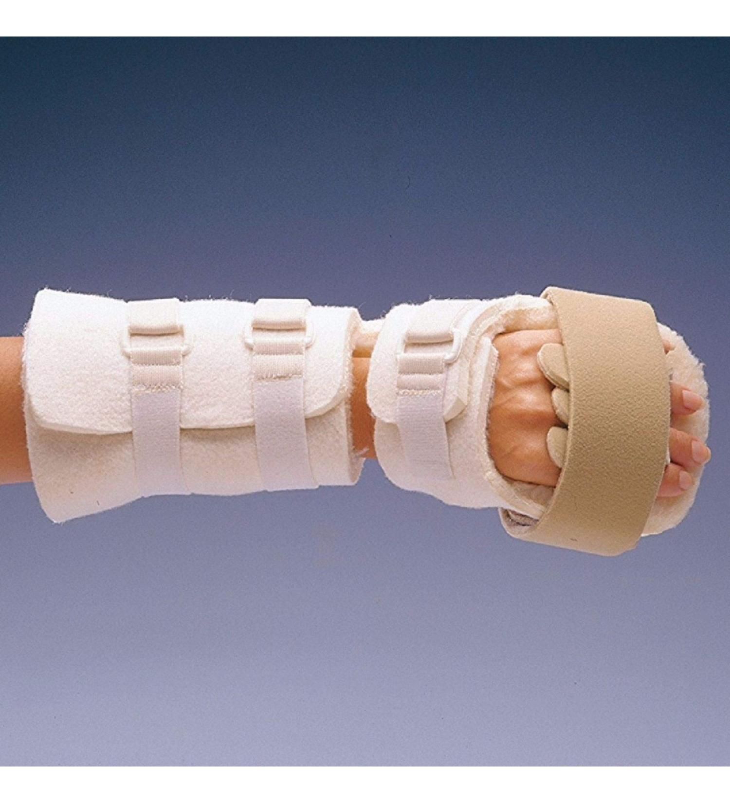 Rolyan Progressive Palm Protector with Wrist Support Left 1"" Foam Mild to Severe Spasticity Contractures Hook & Loop Closures Versatile Soft Splint Immobilizes Wrist Optimal Healing