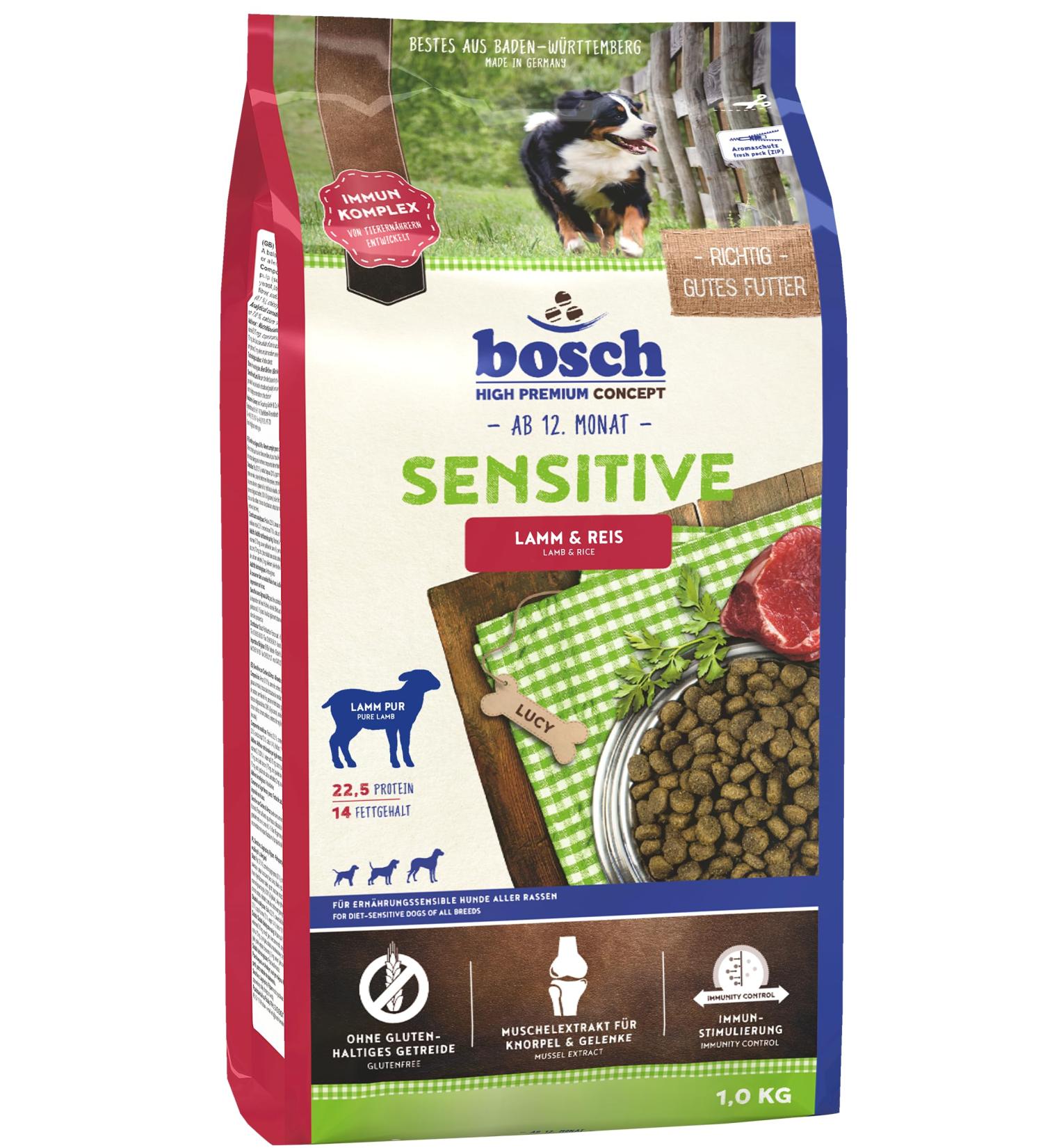 Bosch HPC Sensitive Lamb & Rice - 1kg Dry Dog Food for Nutritionally Sensitive Dogs | All Breeds | International Shipping Available - Buy Online on GoSupps.com