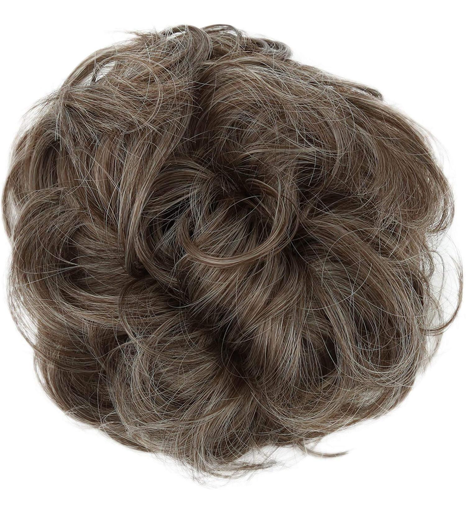 CAISHA by PRETTYSHOP Messy Scrunchie Bun Voluminous Wavy Hairpiece Brown Mix G24A - Heat-Resistant Synthetic Fibres - Buy Online on GoSupps.com