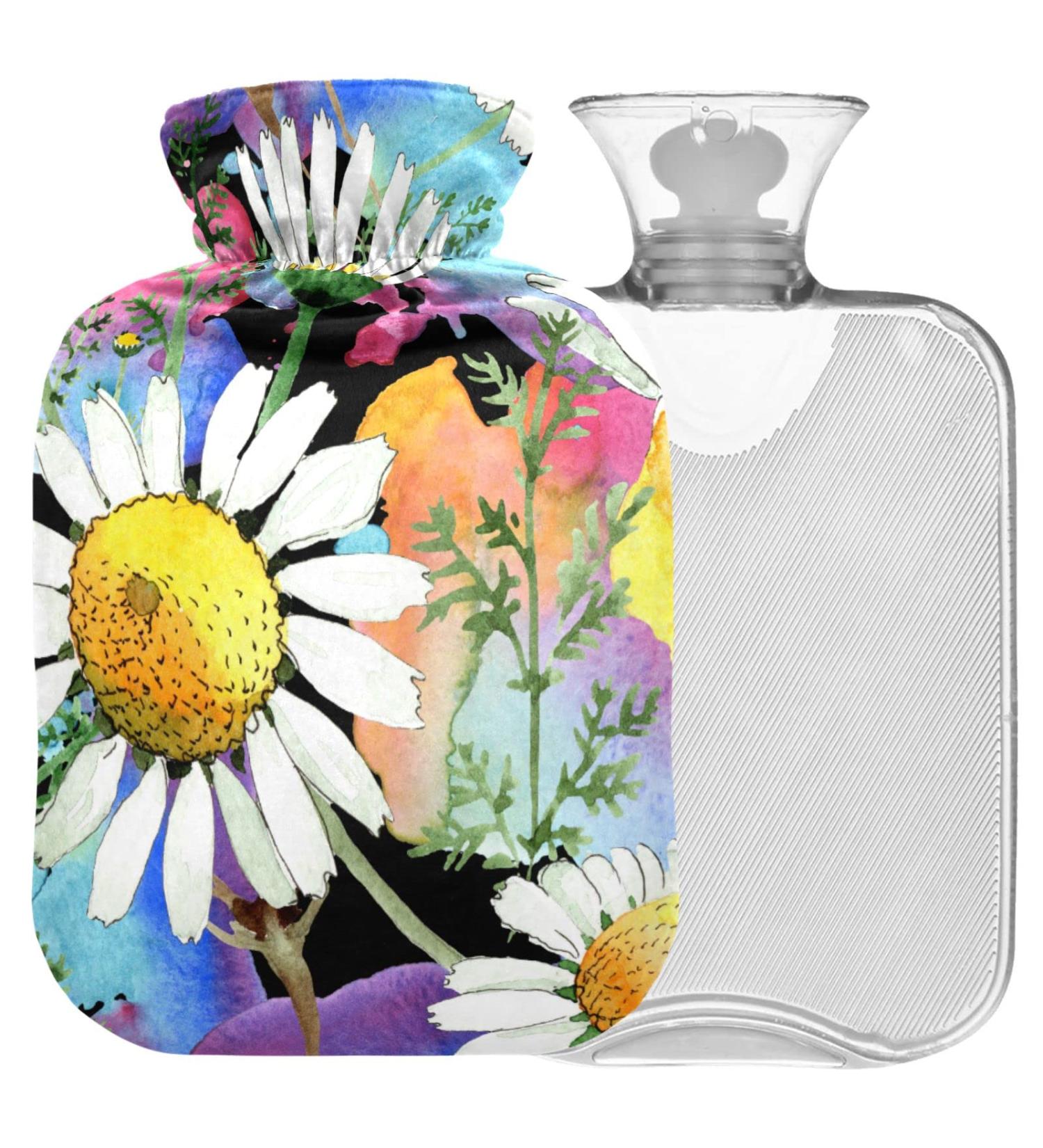 NAANLE 2L Hot Water Bottle with Chrysanthemum Cover | Pain Relief & Heat Therapy for Menstrual Cramps | Large Warm-Up Bag for Hand & Foot Care - Buy Online on GoSupps.com