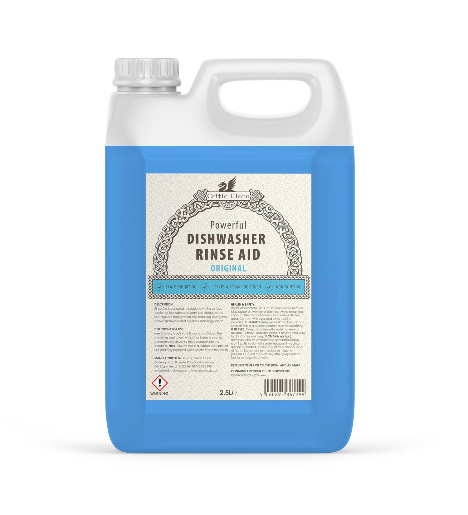 Celtic Clean Original Dishwasher Rinse Aid - 2.5 Litre - Effective Sparkling Results - Buy Online on GoSupps.com
