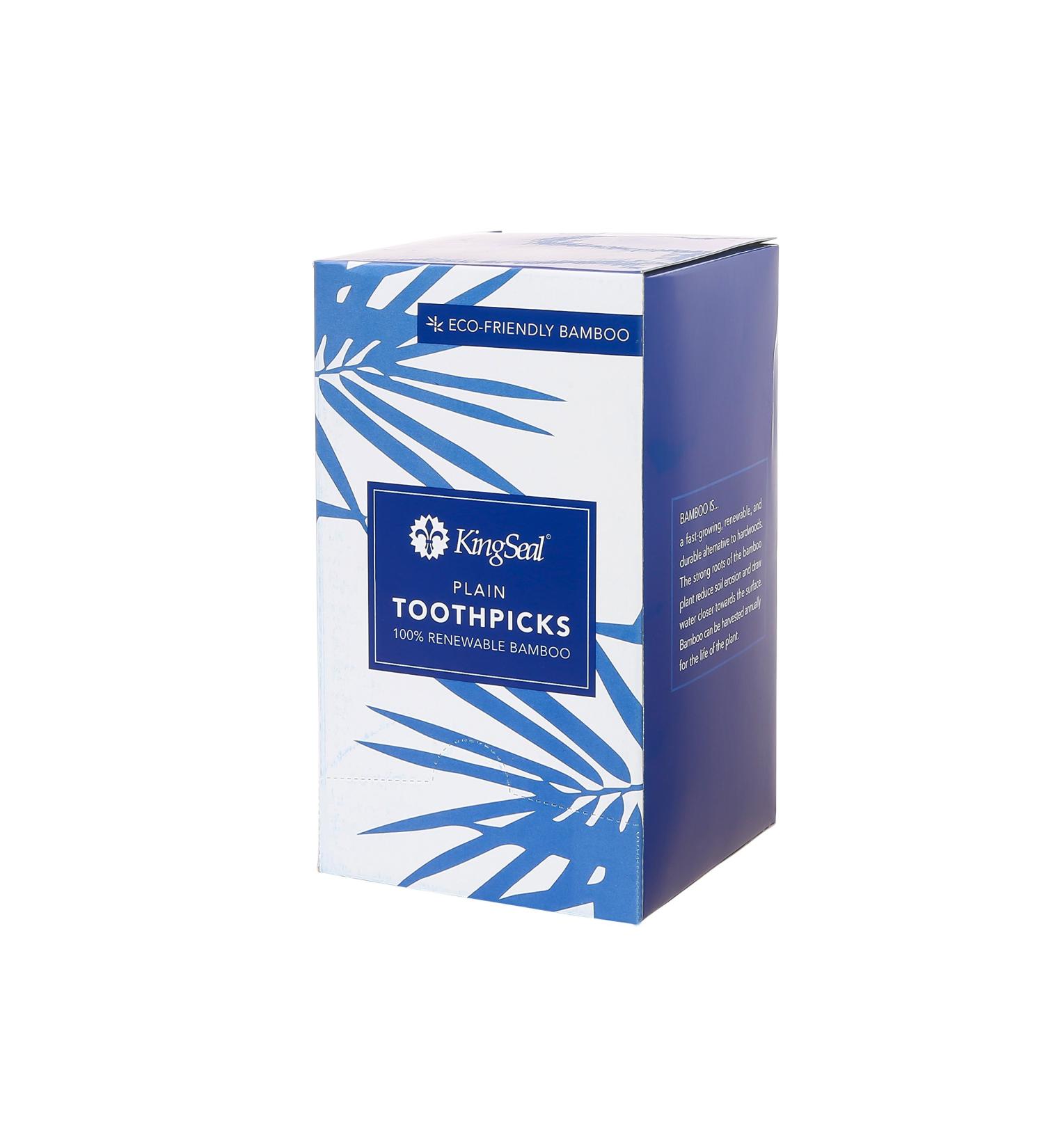 KingSeal Bamboo Toothpicks, 2.5 Inch Unflavored - 4000 Count (4 boxes of 1000) - 100% Renewable - Buy Online on GoSupps.com