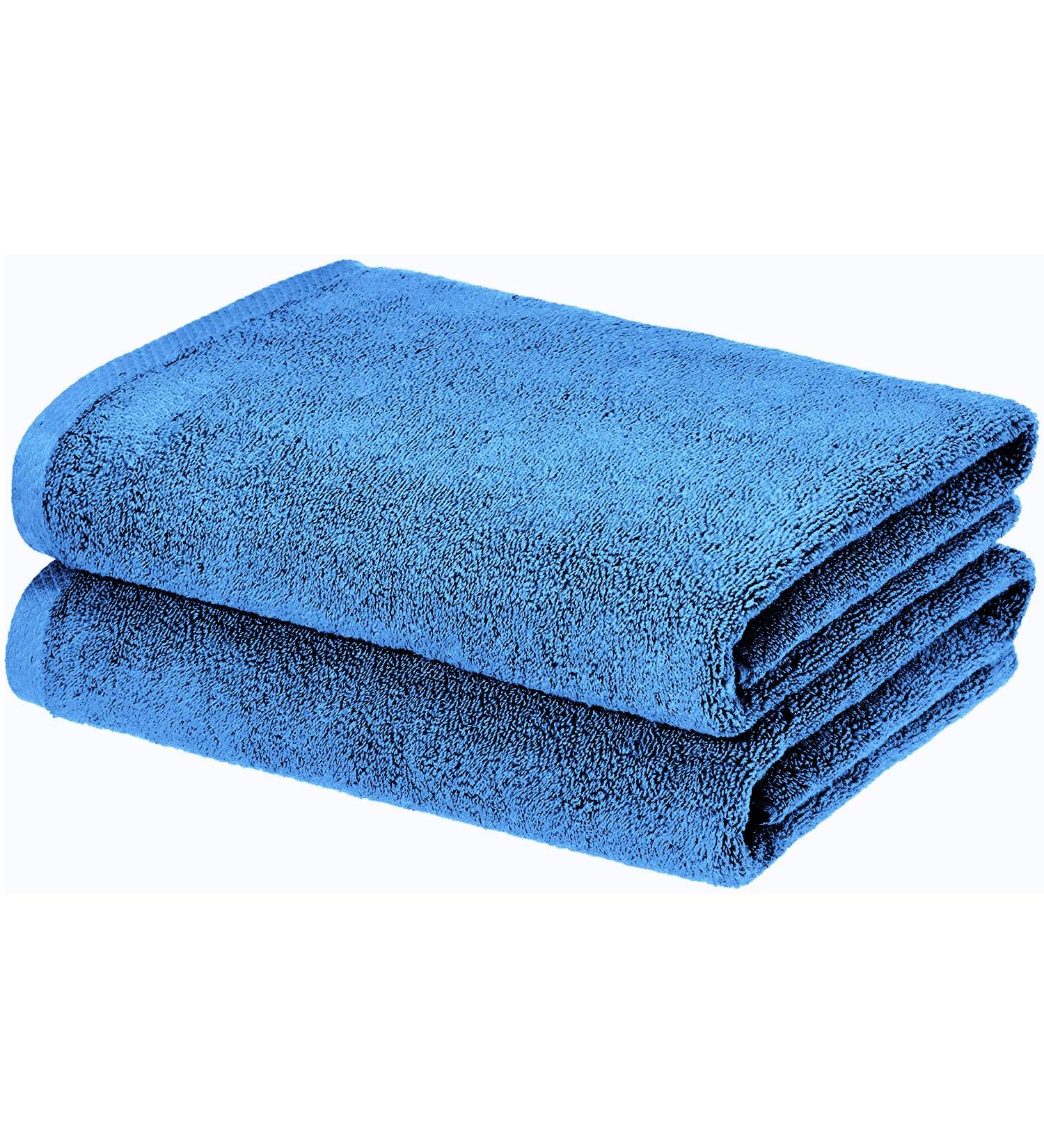 BHT 100% Cotton Towels - Set of 2 Bath Towels, Quick Dry & Absorbent, 450 GSM - Aqua Blue - Buy Online on GoSupps.com