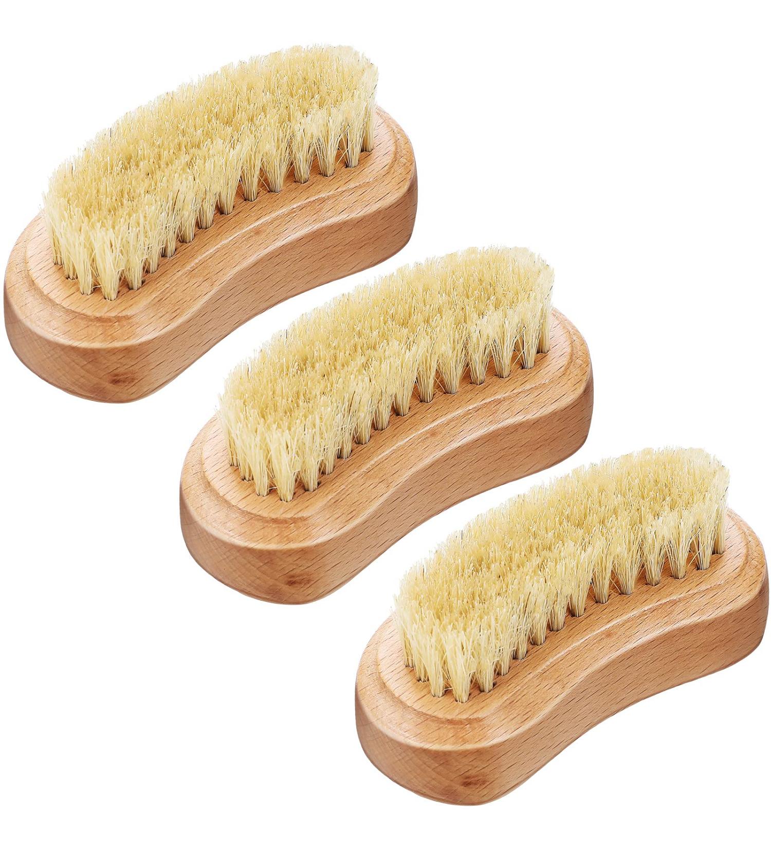 3-Piece Natural Bamboo Nail Brush Set for Manicure & Pedicure - Gentle Cleaning for Fingernails & Toenails - Adults & Kids - Elegant Color - Buy Online on GoSupps.com