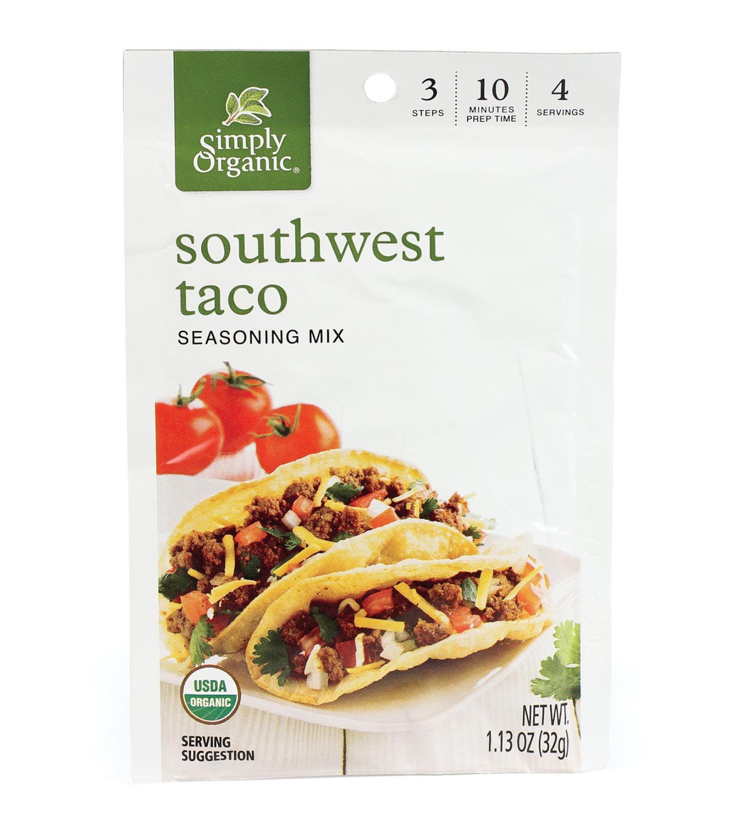 Simply Organic Southwest Taco Seasoning Mix 1.13 Oz - Authentic Flavor Blend - Buy Online on GoSupps.com