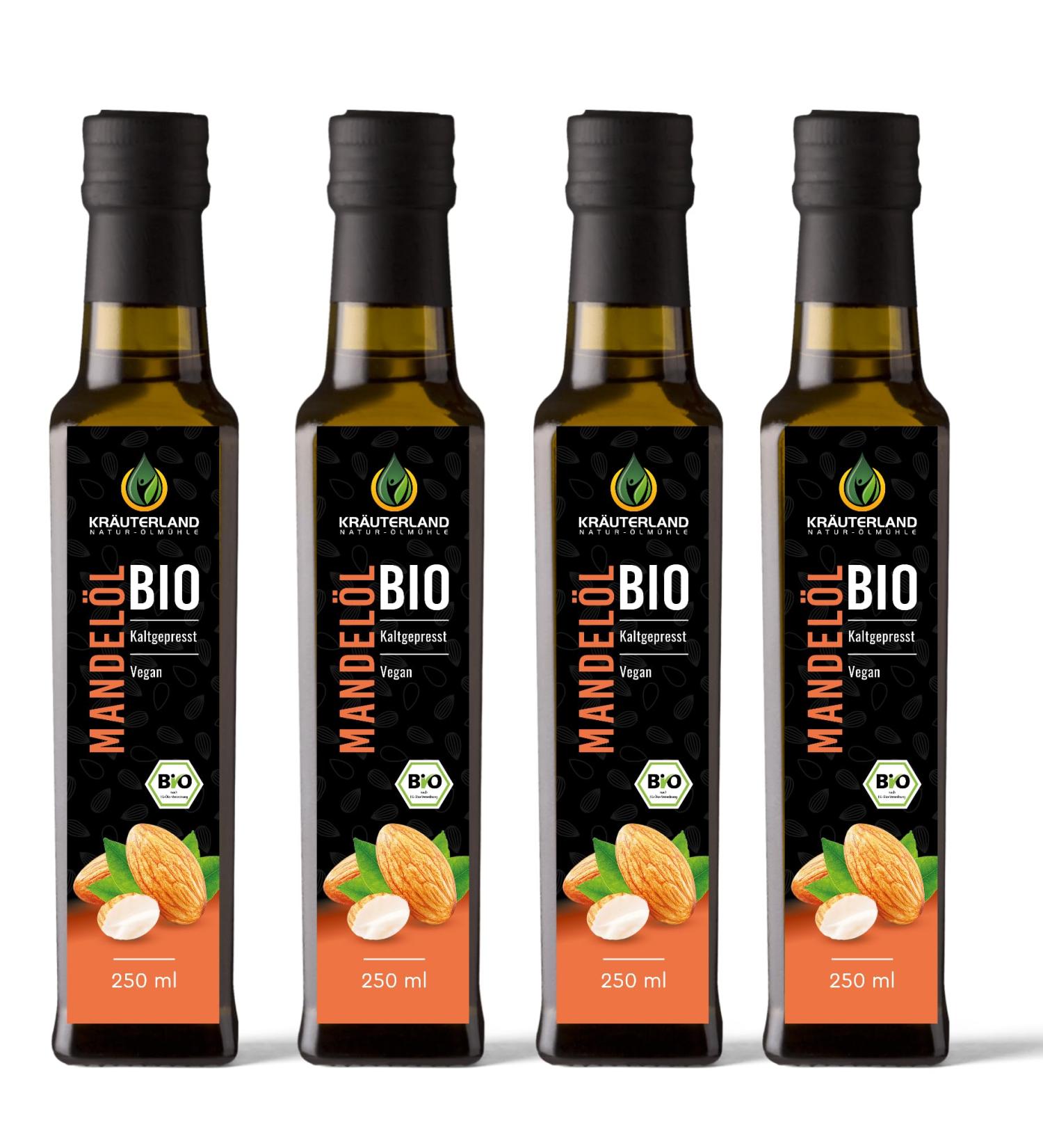 Herballand Organic Almond Oil 1000ml | Cold-Pressed Cooking Oil | Vegan & Natural for Cooking Baking Salads Desserts & Skin/Hair Care - Buy Online on GoSupps.com