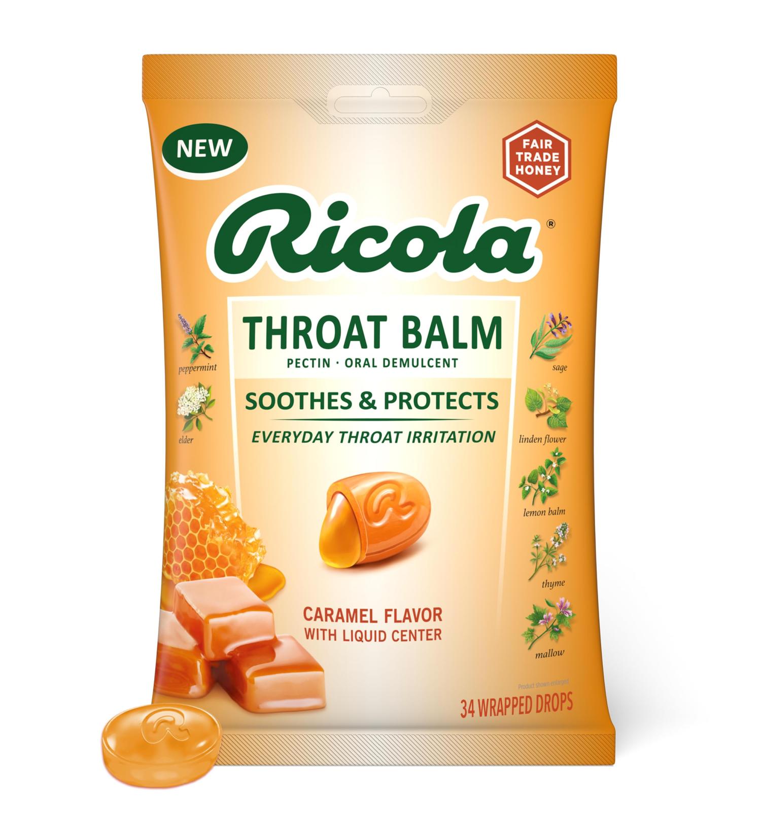 Chloraseptic Max Strength Wild Berries Sore Throat Spray 4 fl oz & Ricola Caramel Throat Drops with Liquid Center 34 Count - Buy Online on GoSupps.com