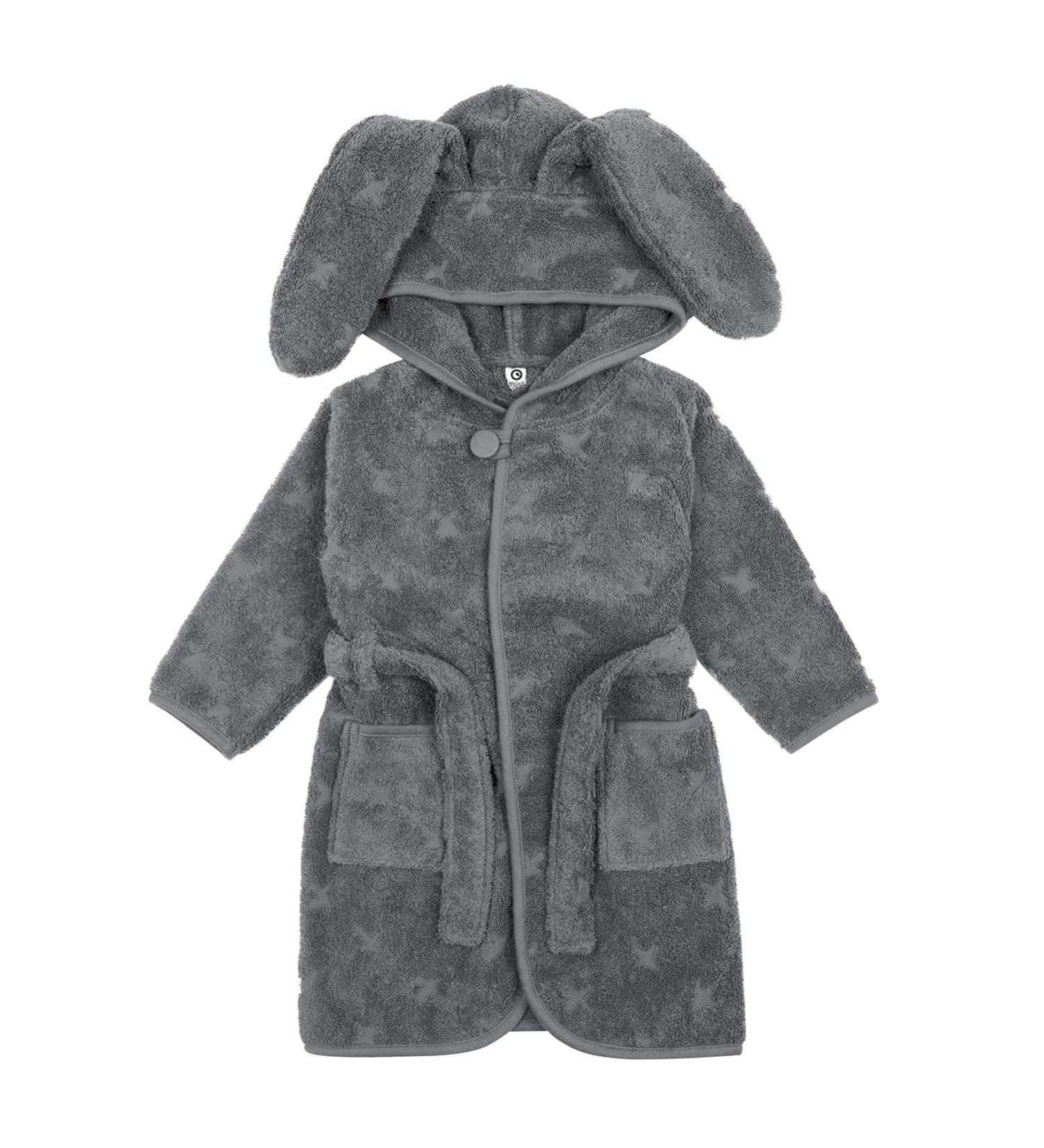 M sli by Green Cotton Baby Boys Bathrobe Bunny 98 Stormy blue