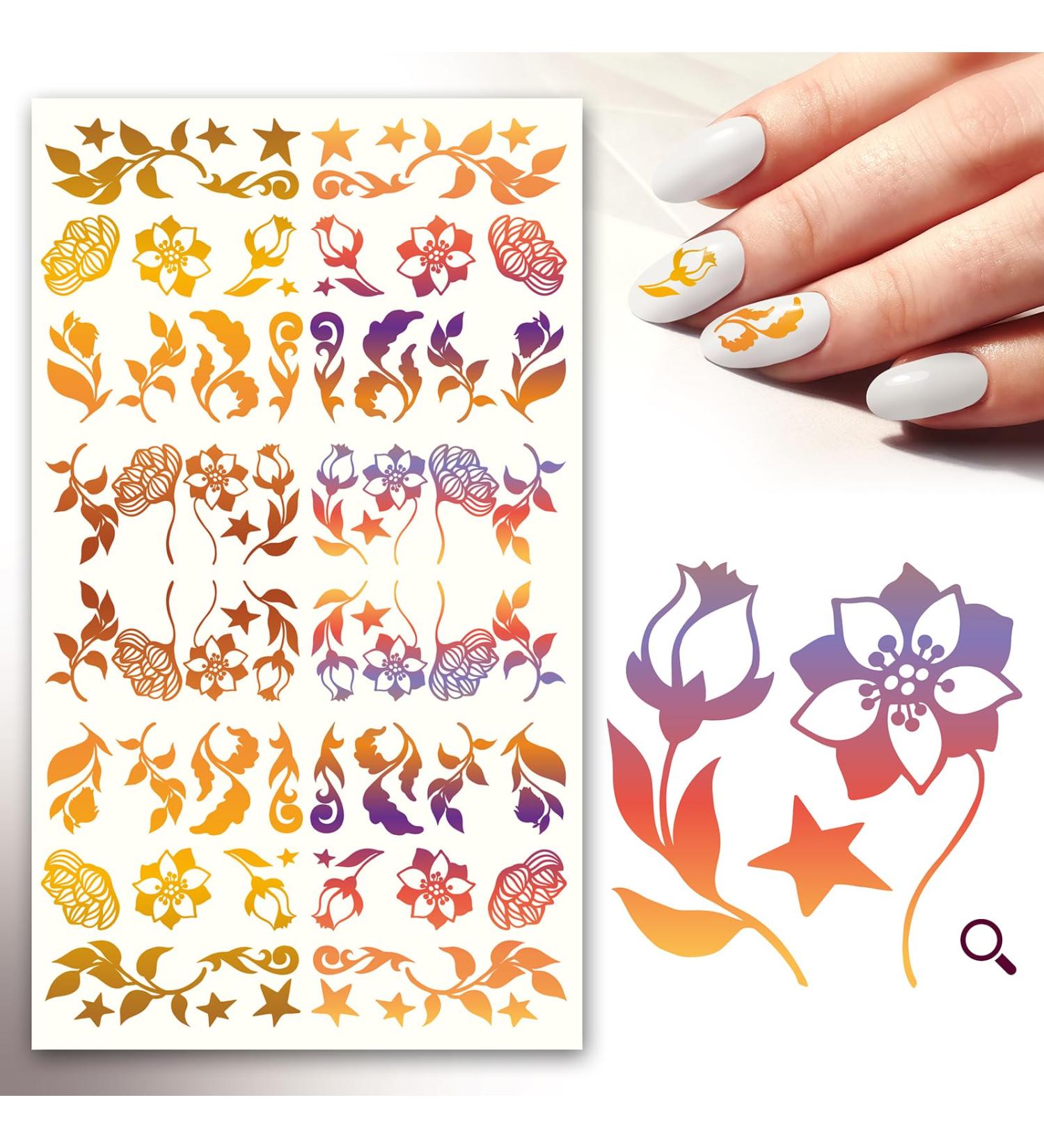 Nail Stickers Decals (5 Sheets) Damask Flourishes Vintage FLONZNAIL Nail D cor - Buy Online on GoSupps.com