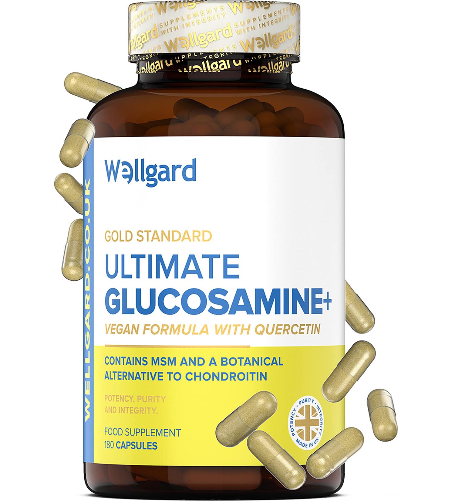 Vegan Glucosamine Phytodroitin by Wellgard - Plant-Based Joint Support Supplement with Quercetin, MSM, and Ginger Extract - Made in UK - Buy Online on GoSupps.com