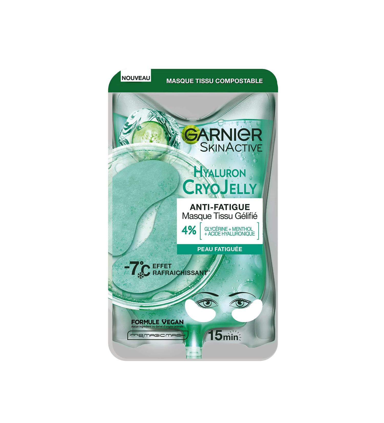 GARNIER Skin Active - Hyaluron Cryo Jelly Eye Patches - Anti-Fatigue & Refreshing Effect - Glycerin Menthol & Hyaluronic Acid - Vegan & Cruelty Free - Tired Skin - Buy Online on GoSupps.com