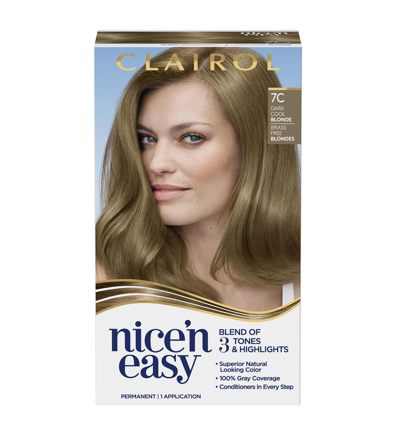 Clairol Nice'n Easy 7C Dark Cool Blonde Hair Dye - 6.26 Fl Oz (Pack of 1) - Buy Online on GoSupps.com