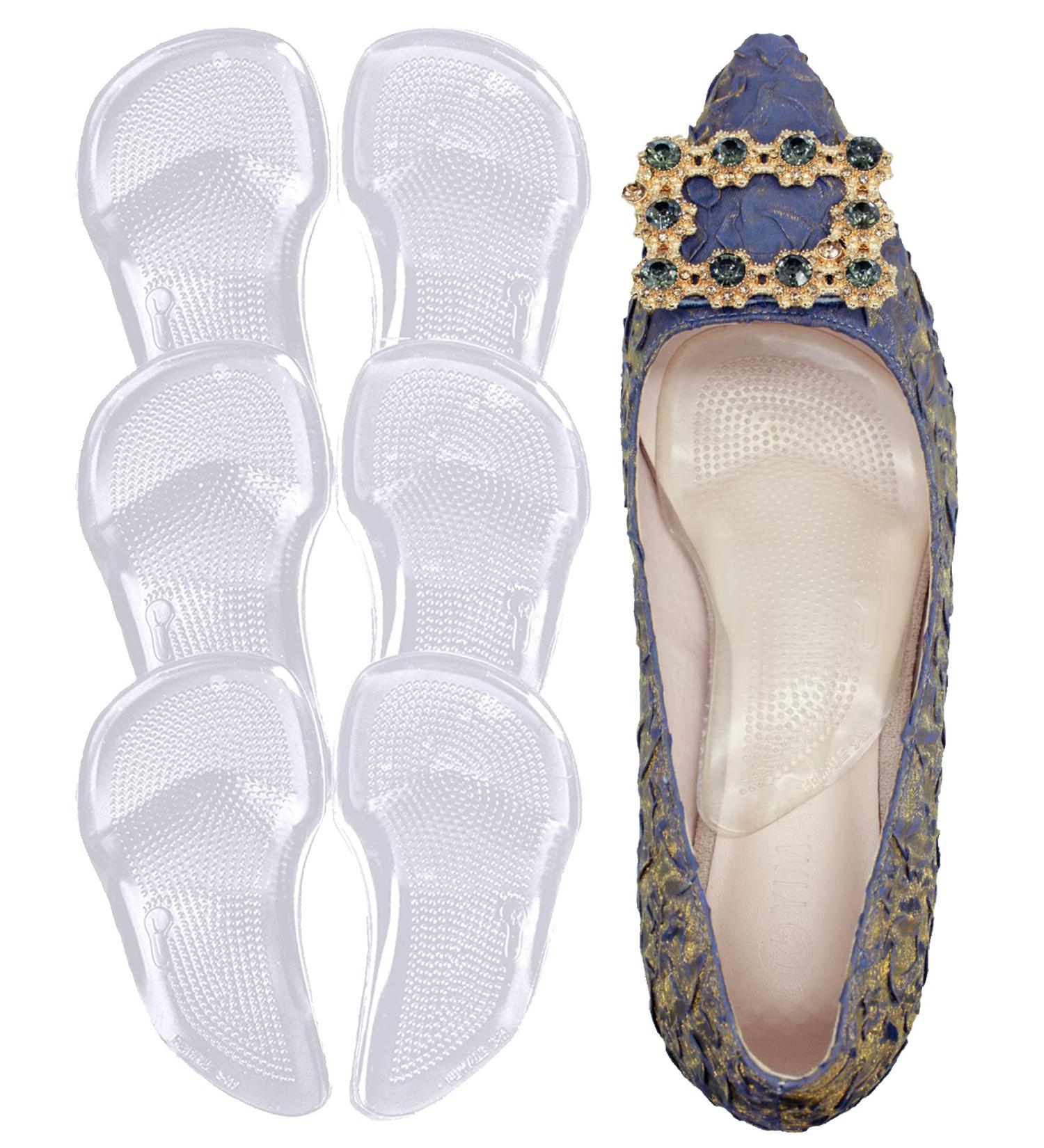 High Arch Support Inserts for Men & Women | Flat Feet Relief & Plantar Fasciitis Support - 3 Pairs (4.8 x 2.6 - Buy Online on GoSupps.com