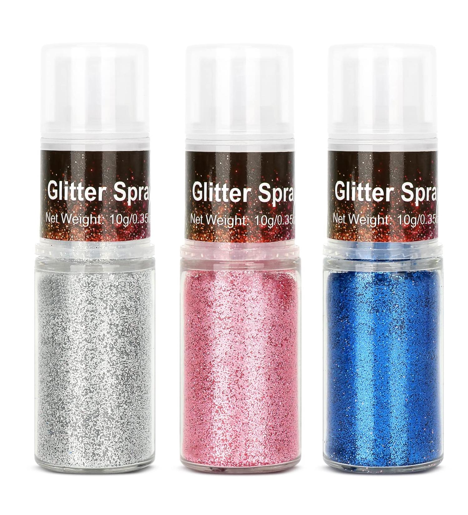 Maydear Holographic Glitter Spray - Cosmetic Grade for Face, Body, Nails - Silver Blue Pink - Perfect for Makeup, Festivals, Raves - Buy Online on GoSupps.com