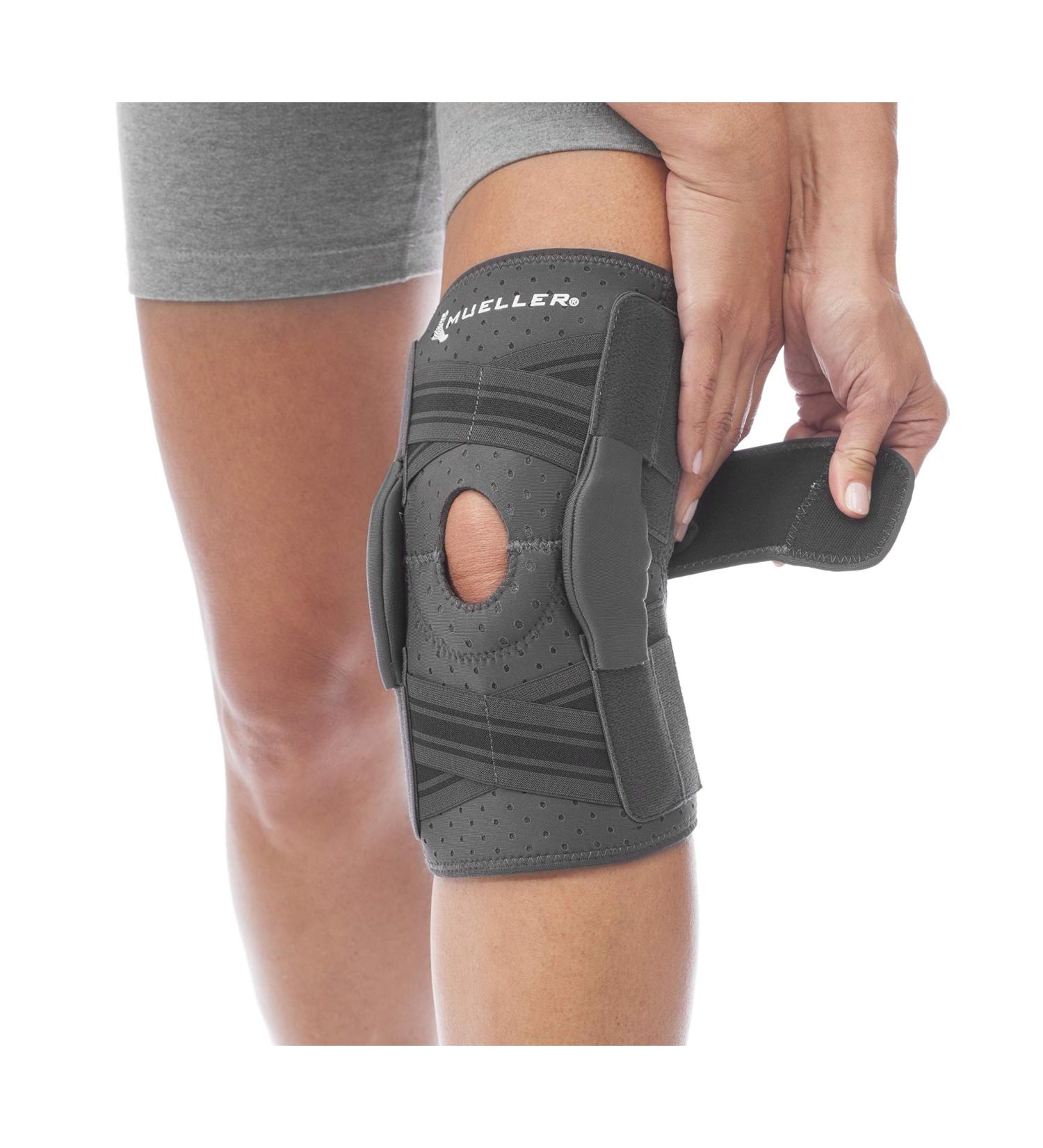 Mueller Comfort Plus Self-Adjusting Hinged Knee Brace - Gray, L/XL - Men and Women - 1 Pack - Buy Online on GoSupps.com