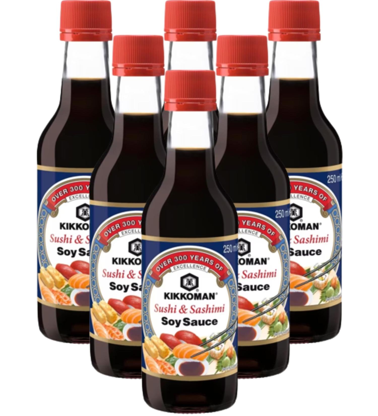 Kikkoman Sushi & Sashimi Soy Sauce 250ml (Pack of 6)