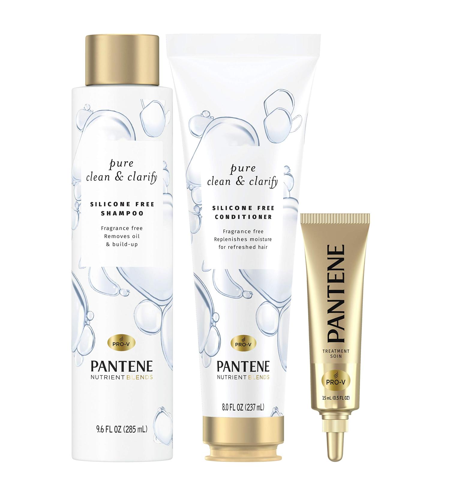 Pantene Pure Clean & Clarify Shampoo and Conditioner Set with Hair Mask | Silicone-Free Nutrient Blends | Transparent Clean & Clarify Bundle - Buy Online on GoSupps.com