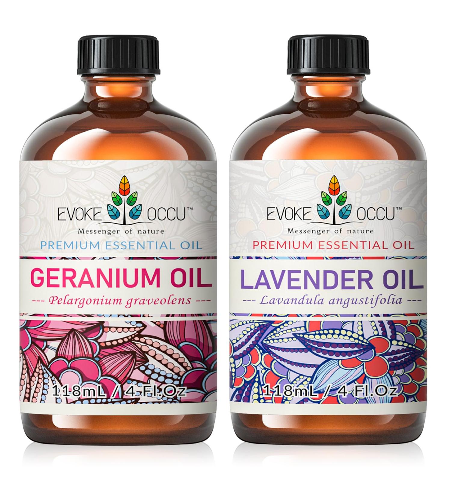 EVOKE OCCU Geranium Essential Oil and Lavender Essential Oil - 4 Fl Oz - Buy Online on GoSupps.com