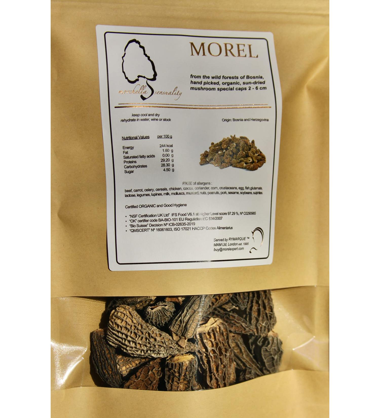 RYMARQUE MORELS special caps 26 cm NO tails handpicked sundried 100 gr - Buy Online on GoSupps.com